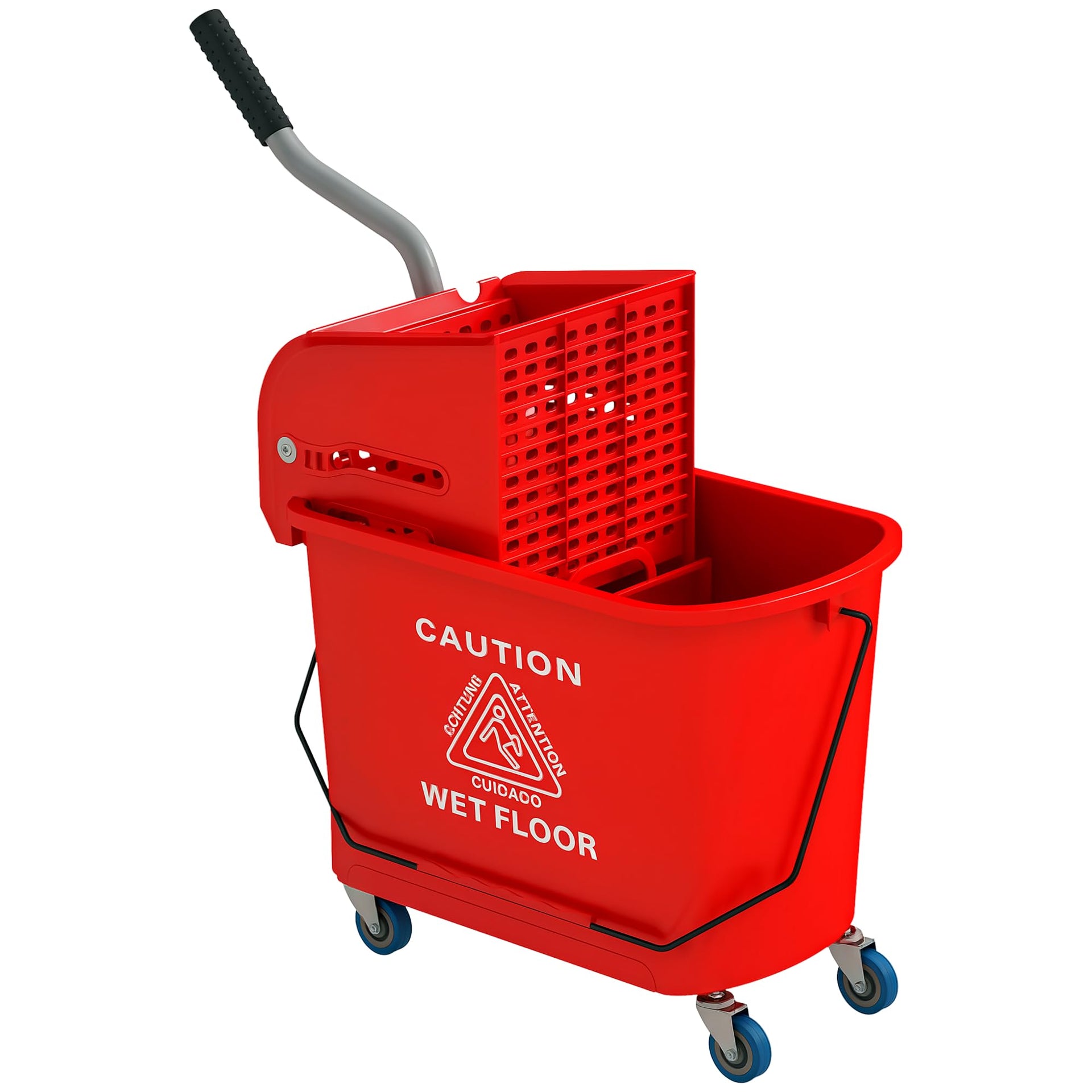 Compact Mop Bucket with Wringer on Wheels for Floor Cleaning
