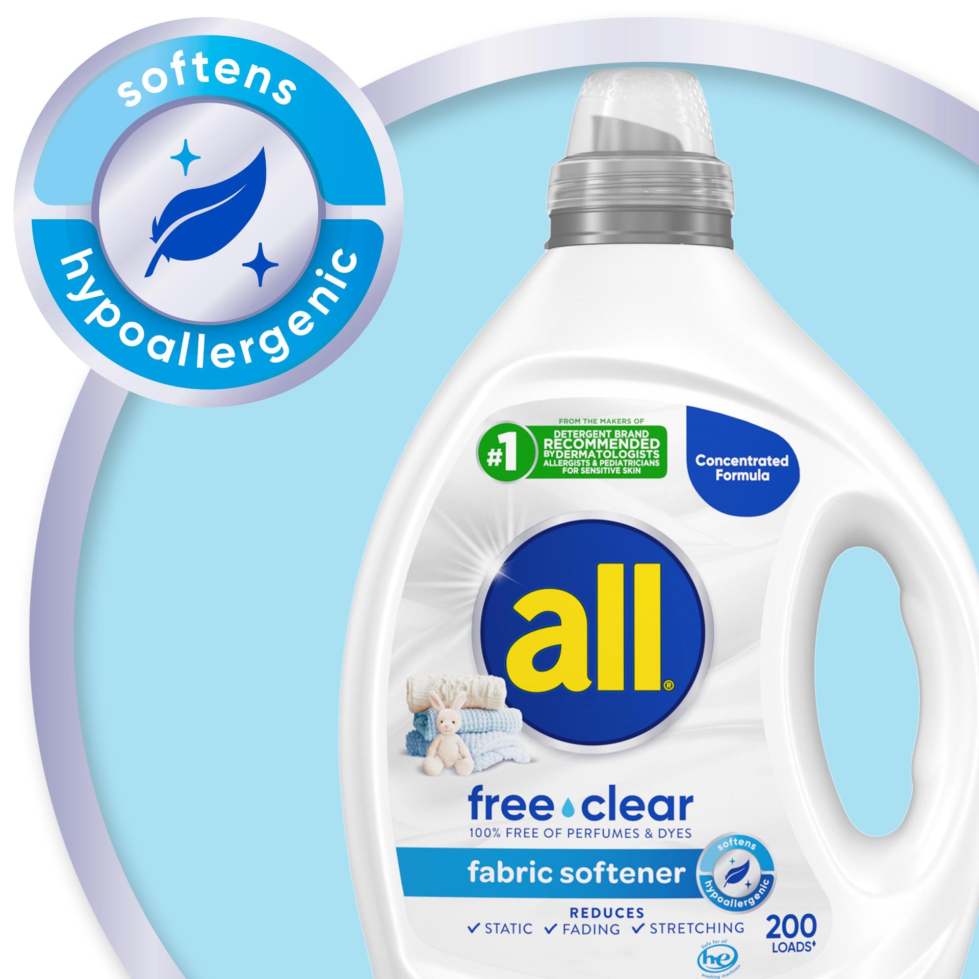 Free Clear Liquid Fabric Softener for Sensitive Skin (80 Fl Oz)