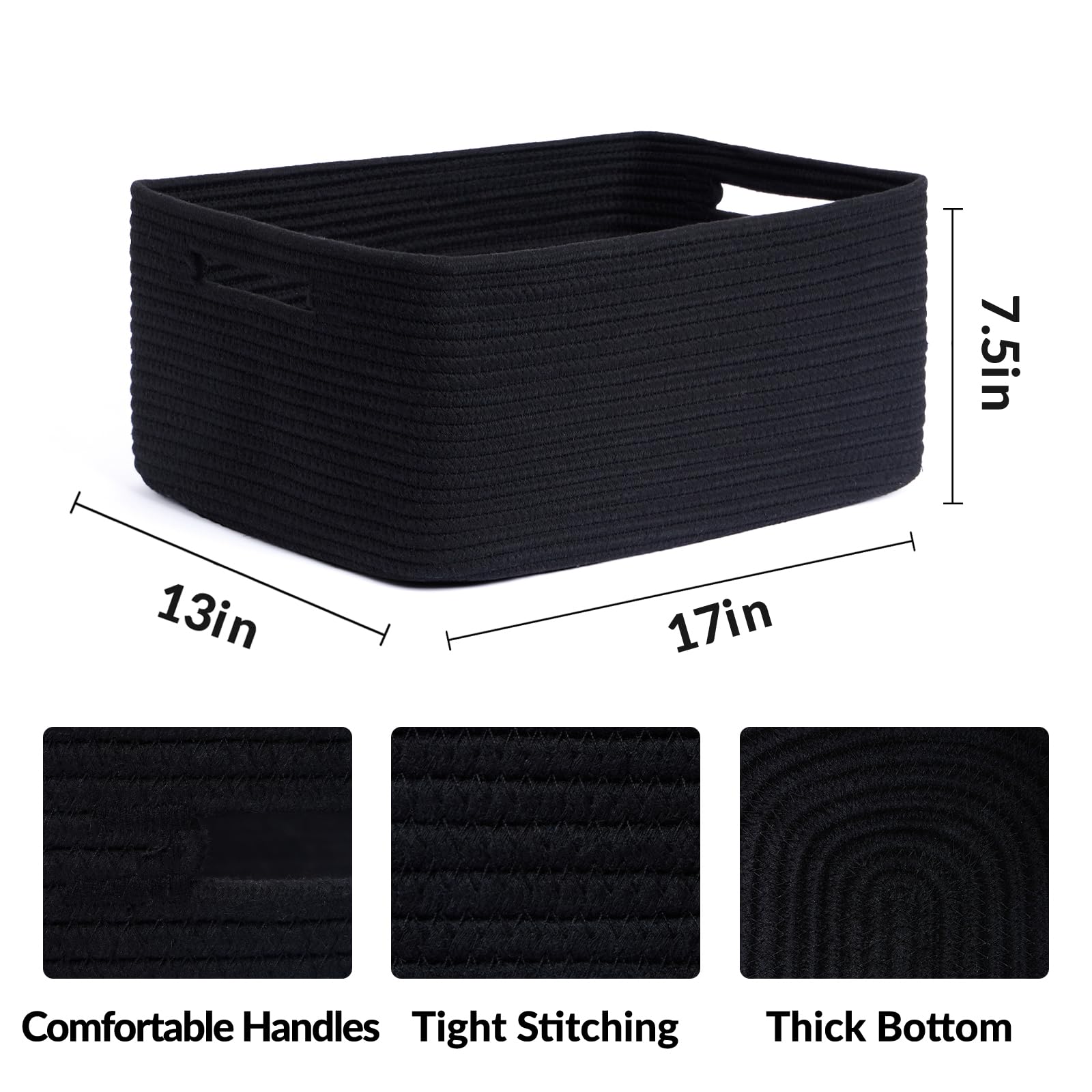 Large Storage Baskets for Shelves (2 Count)
