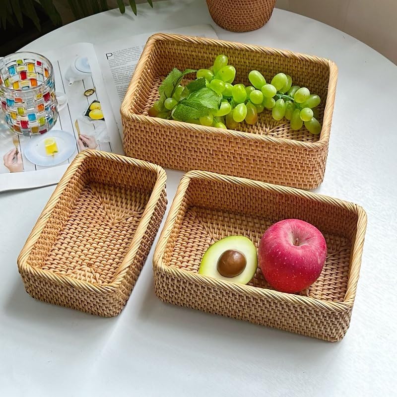 Rattan Storage Baskets (3 Count)