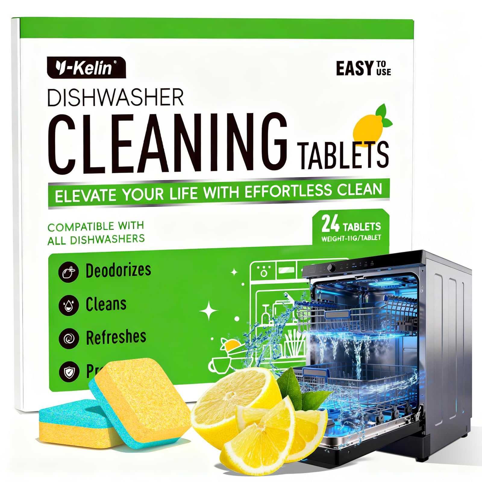 Dishwasher Cleaner and Deodorizer Tablets (24 Count)