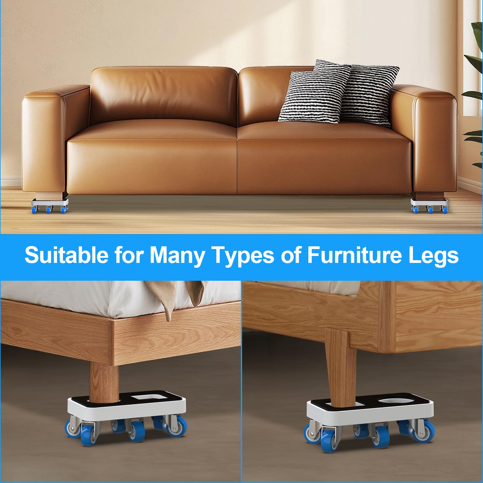 Furniture Dolly with Dual Groove Design (4 Count)