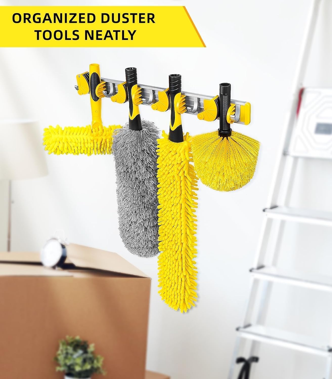 Wall Mounted Mop and Broom Holder Storage Organizer with Good Grip