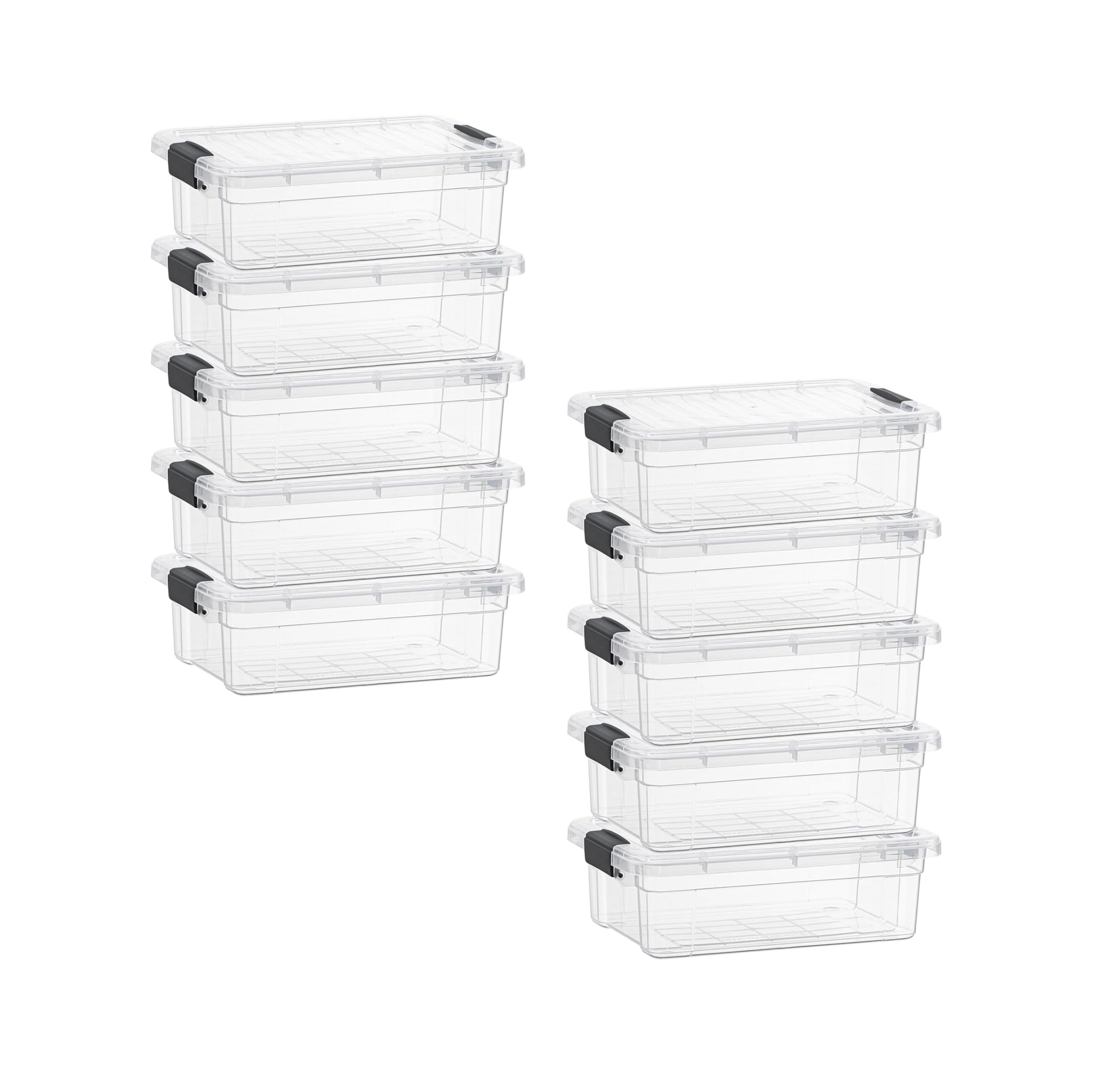 2.3 Quart Clear Plastic Storage Containers with Lids (10 Count)