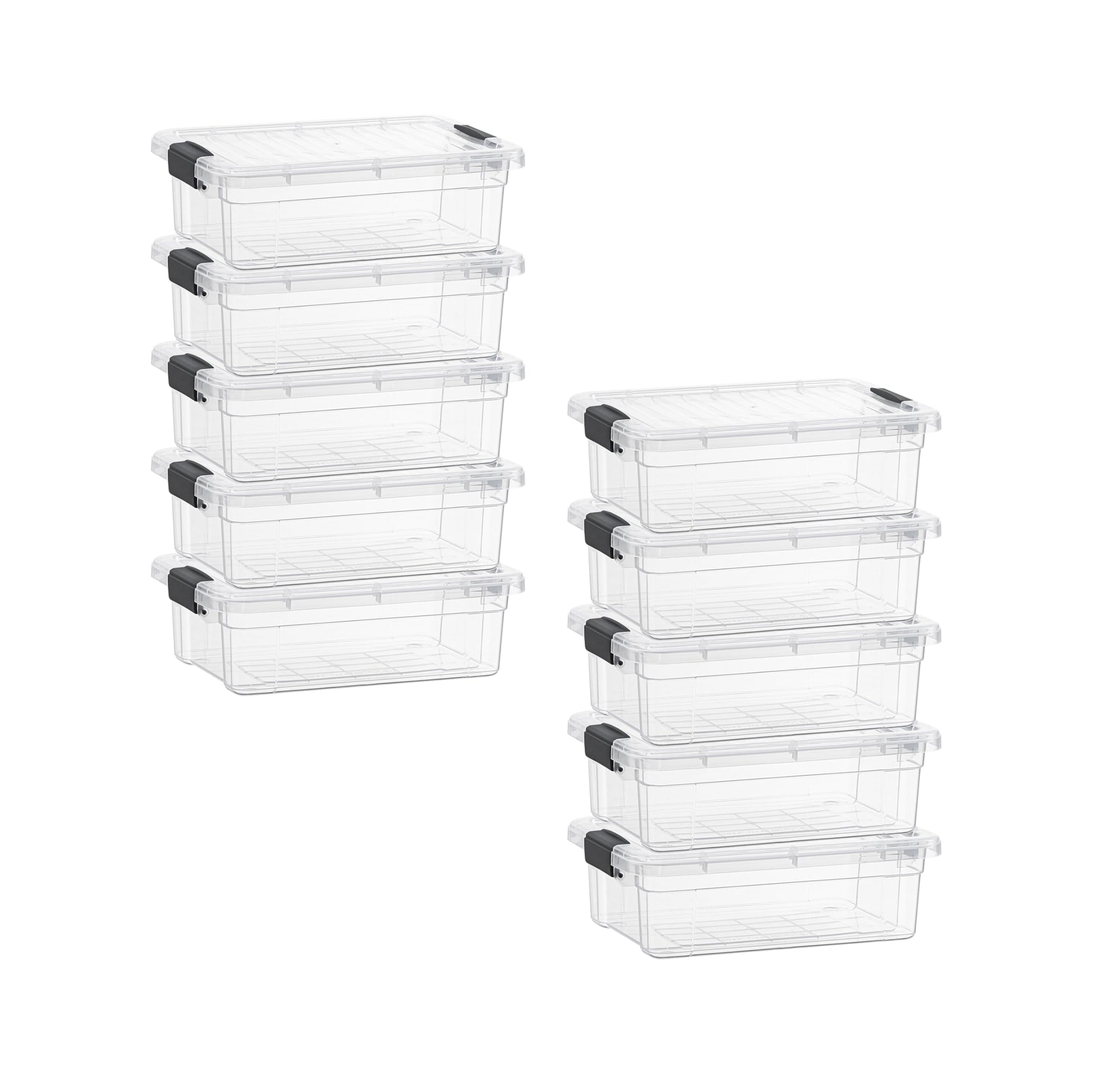2.3 Quart Clear Plastic Storage Containers with Lids (10 Count)