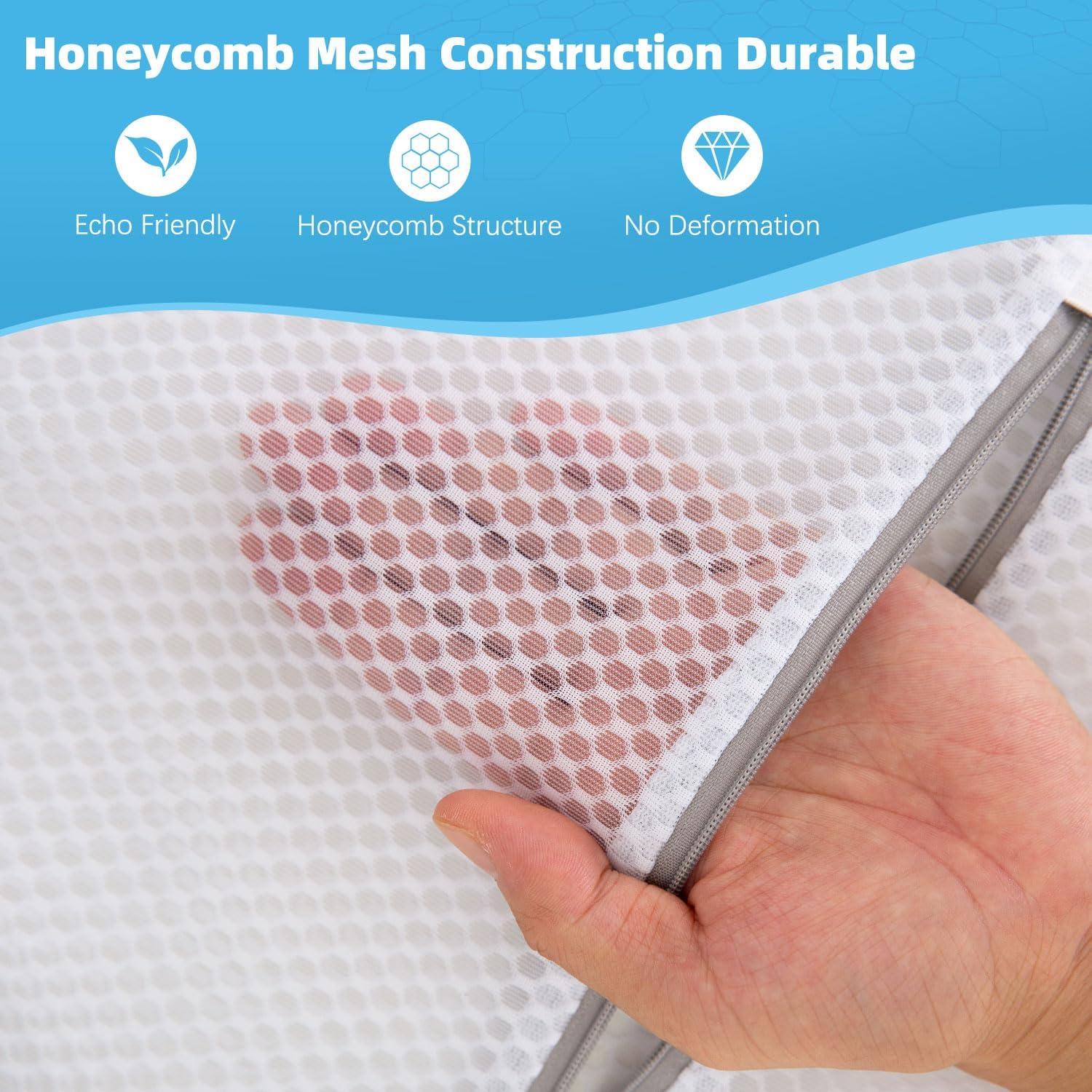 Honeycomb Mesh Laundry Bags for Delicates (6 Count)