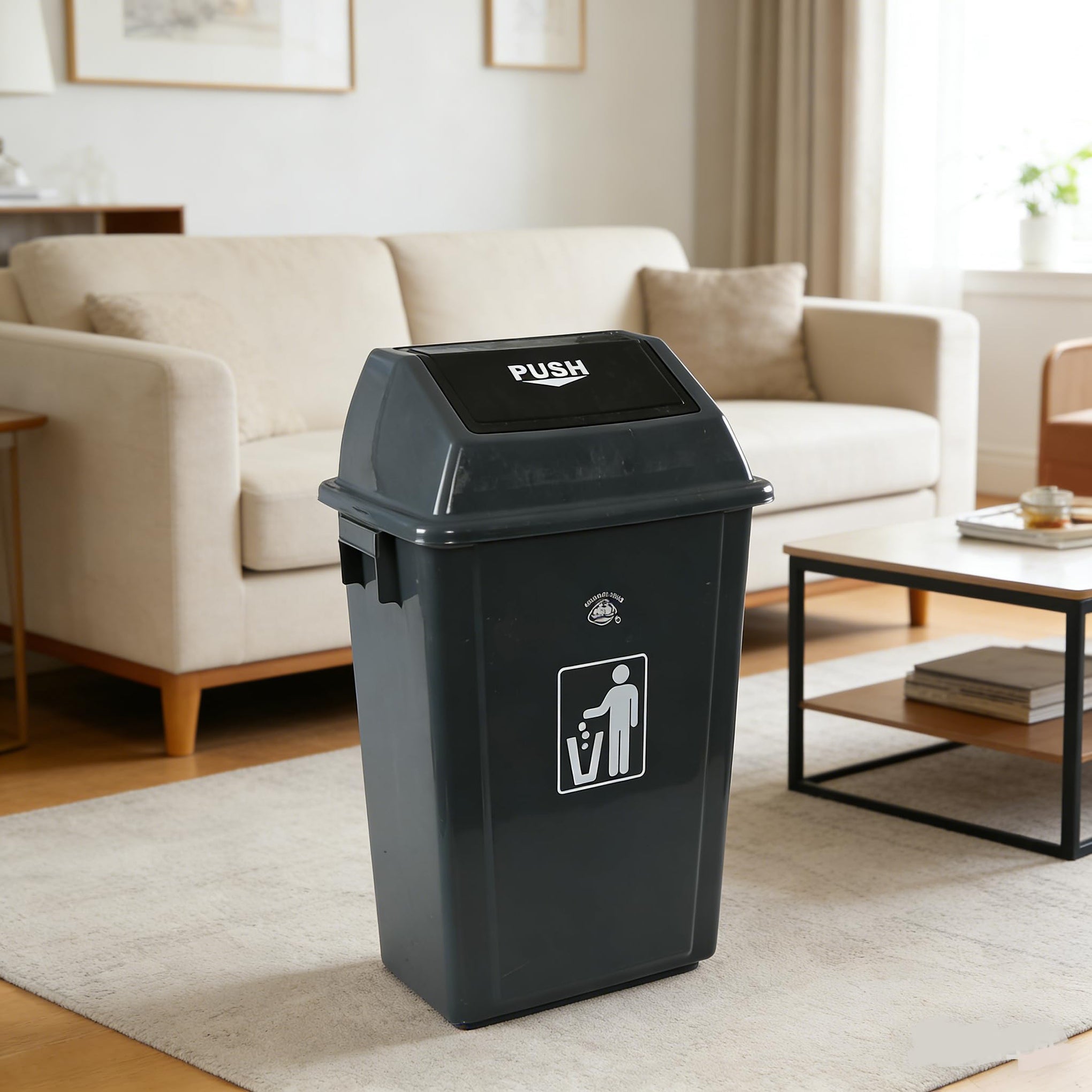 Kitchen Trash Can 13 Gallon with Swing Lid (4 Count)
