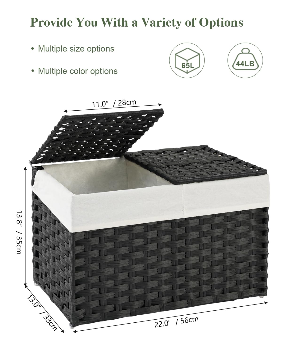 Storage Basket with Lid PE Rattan Woven Storage Bins
