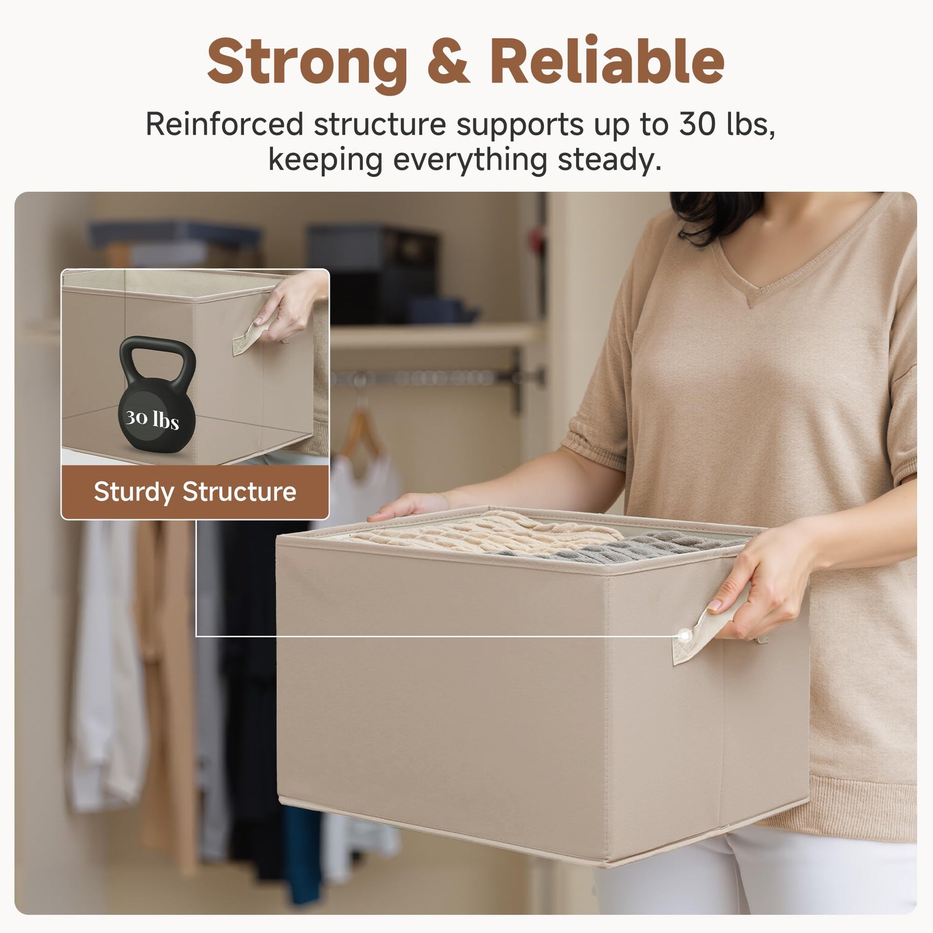 Storage Baskets for Shelves (3 Count)
