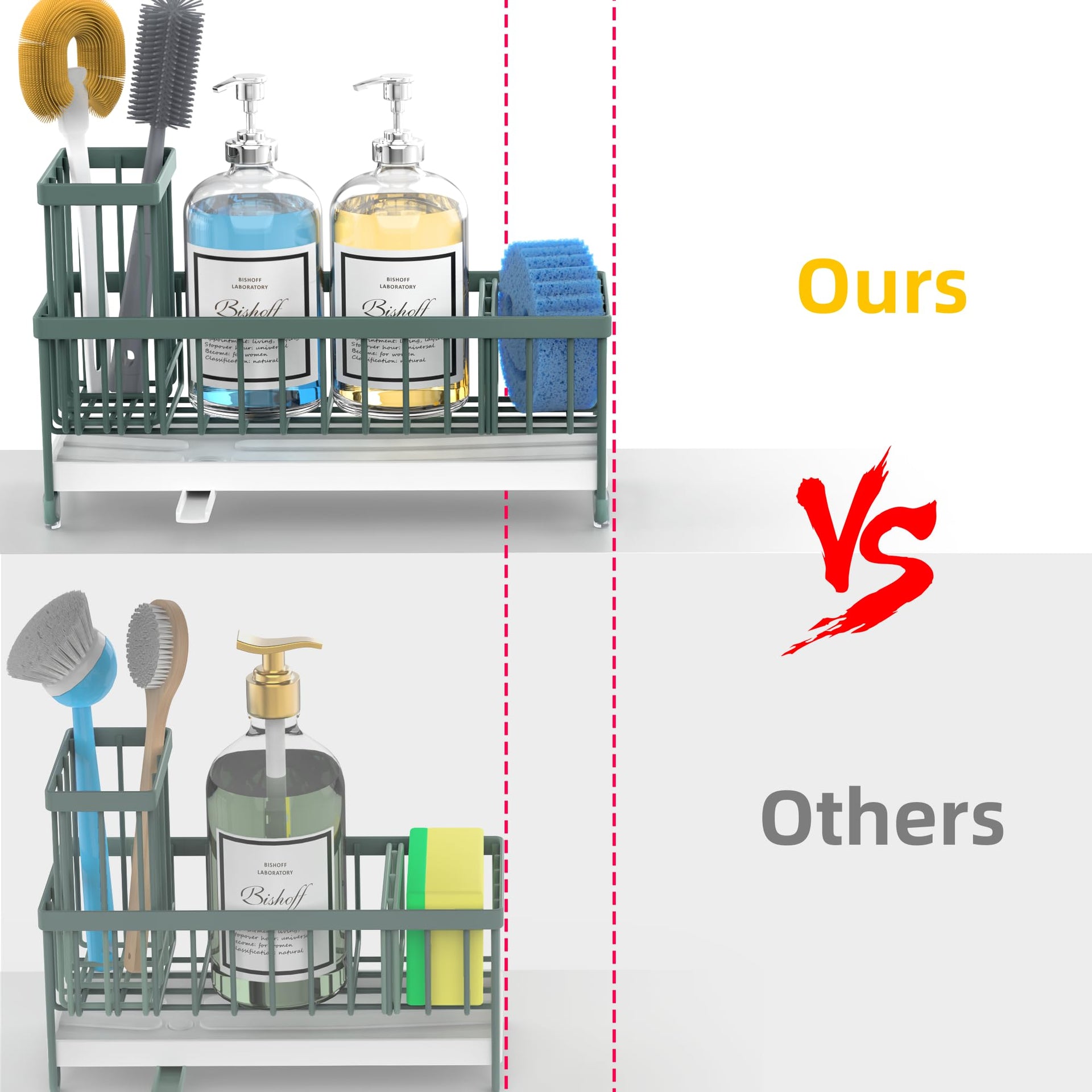 Extra Large Sponge Holder for Kitchen Sink Organizer Caddy