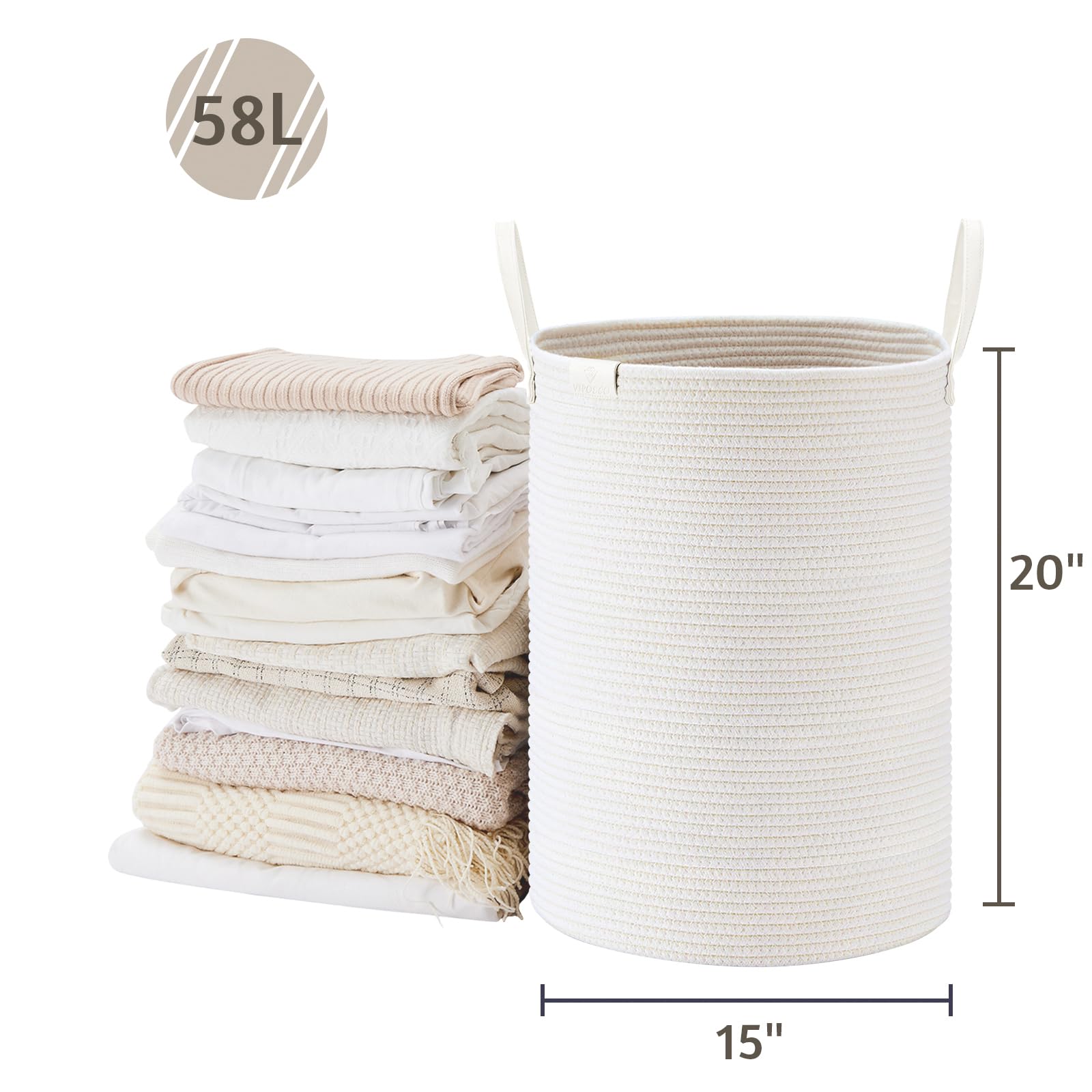 58L Tall Woven Rope Laundry Hamper (1961.2133 Fl Oz) - ModHome Supplies