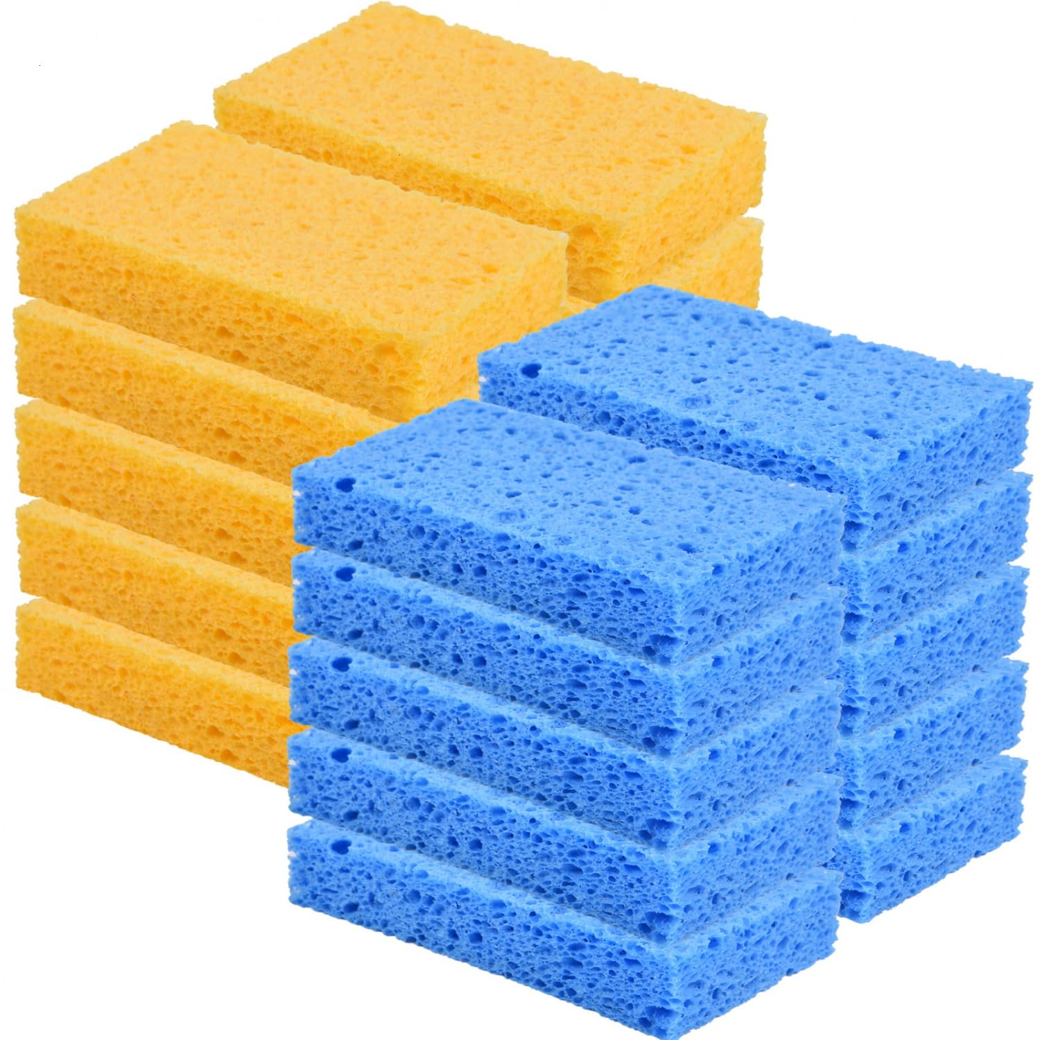 20 Pack Sponges Kitchen Natural Compressed Cellulose Sponges for Dishes Non Scratch for Household Cookware Bathroom Cars Soft Super Absorbent Reusable (20 Count)