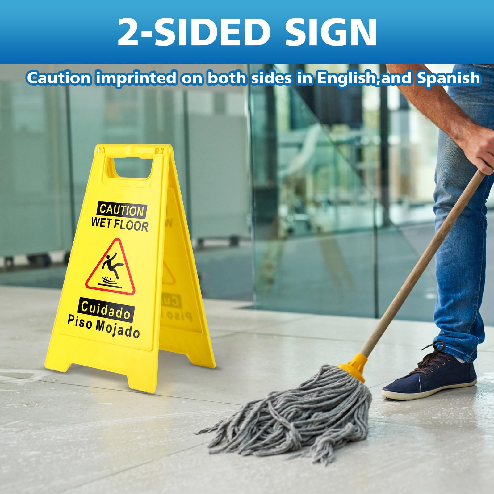 6 Pack Caution Wet Floor Sign (6 Count)