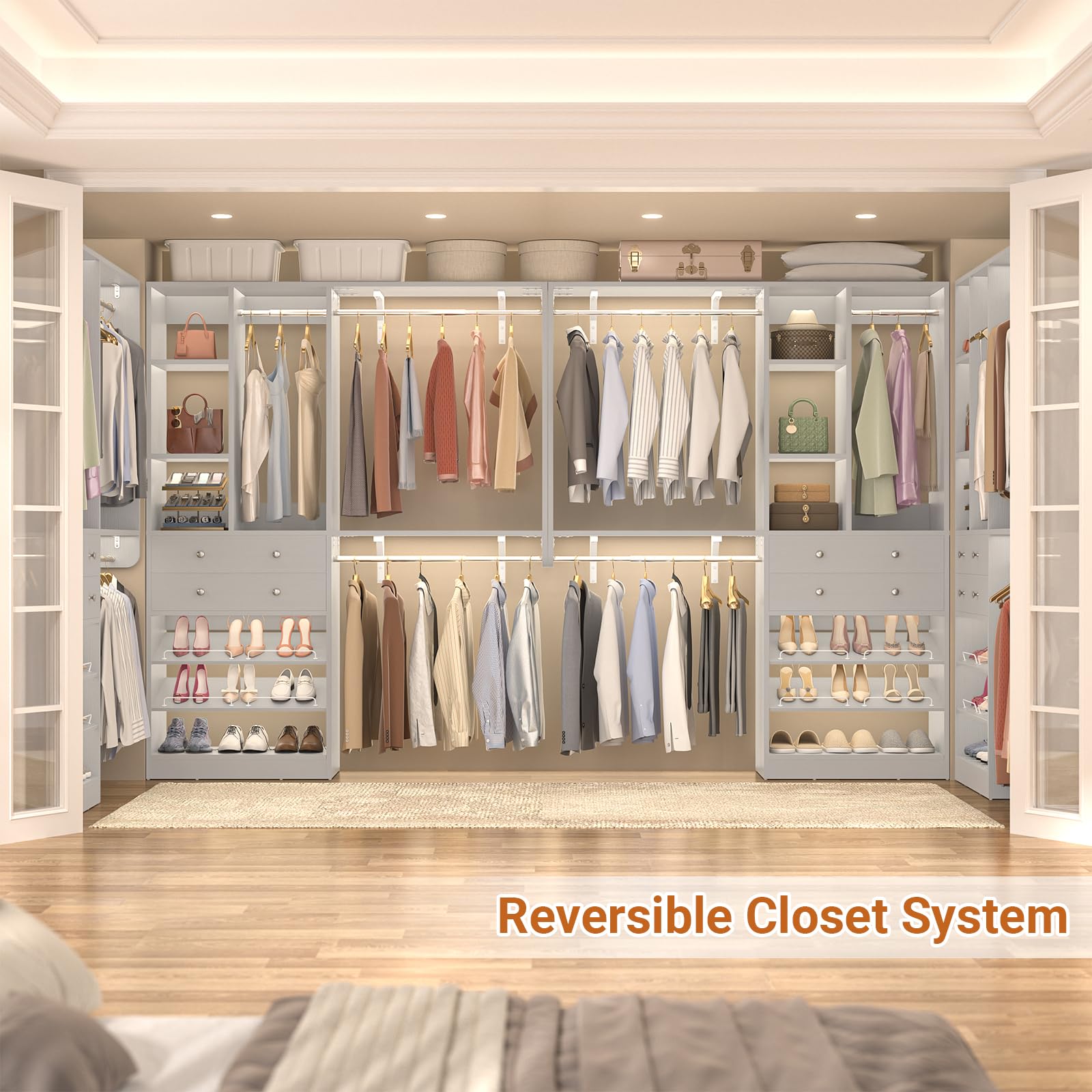 10FT Closet System with 4 Drawers (10 Foot)