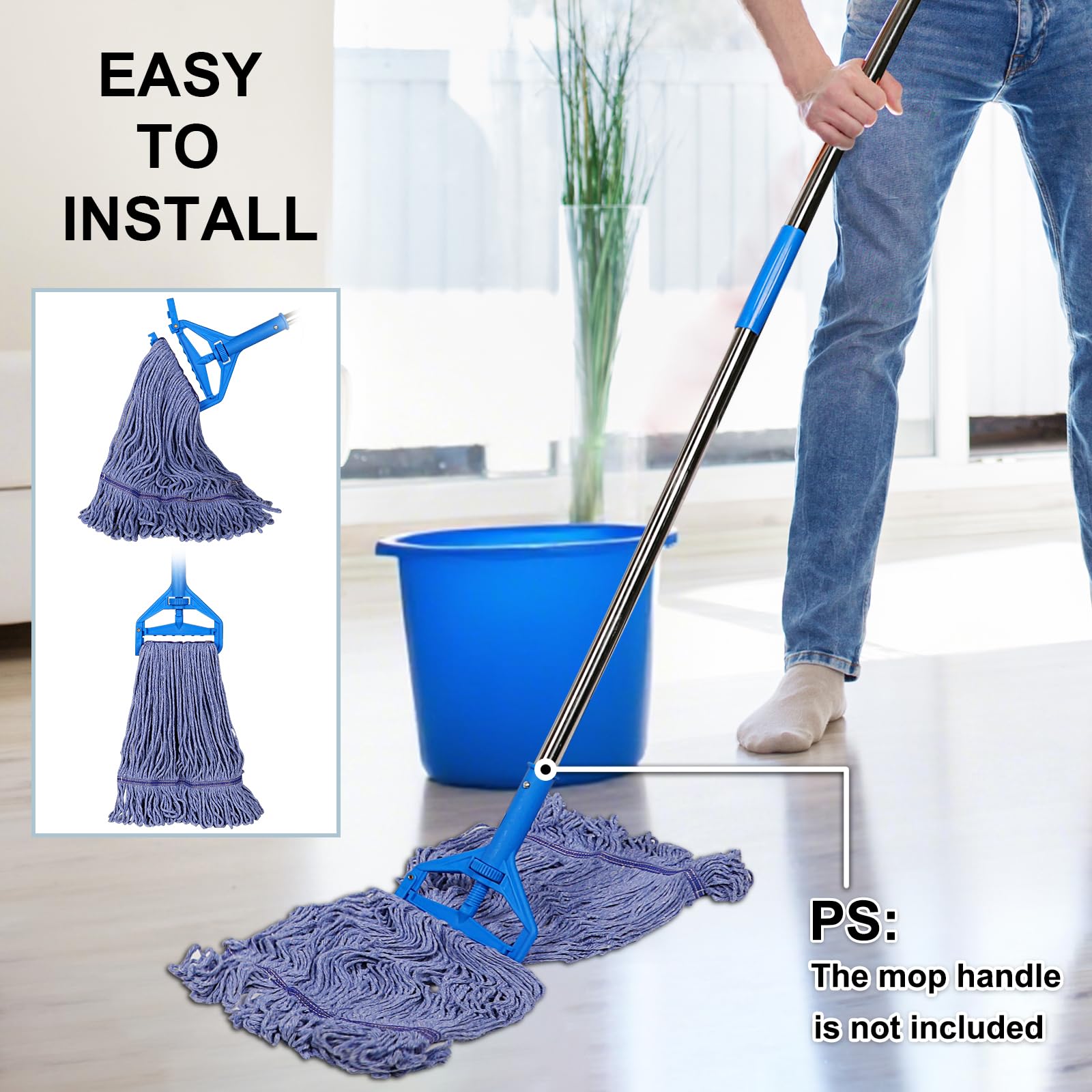 8 Pack Heavy Duty Mop Head Replacements (8 Count)