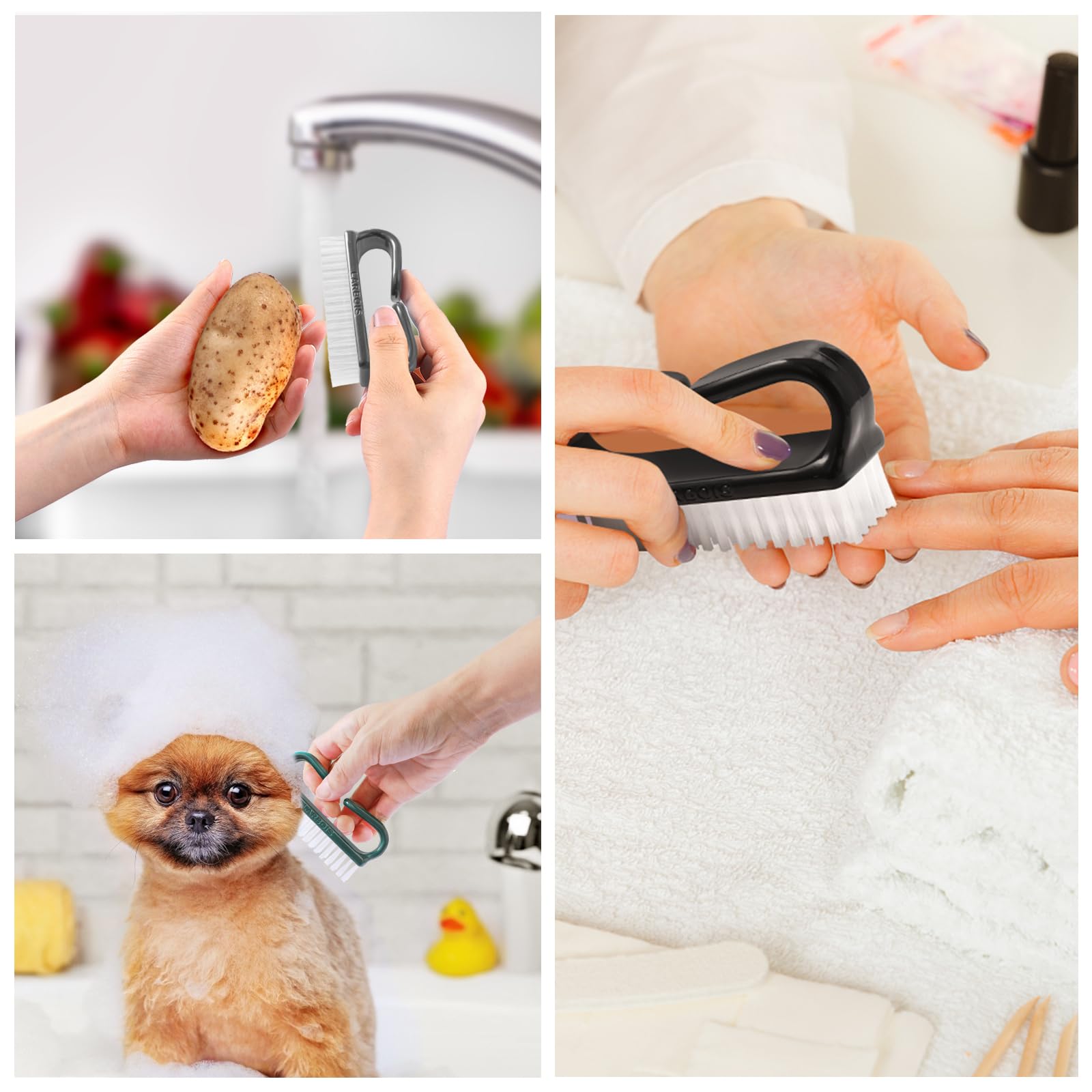 Handle Grip Nail Brush (4 Count)
