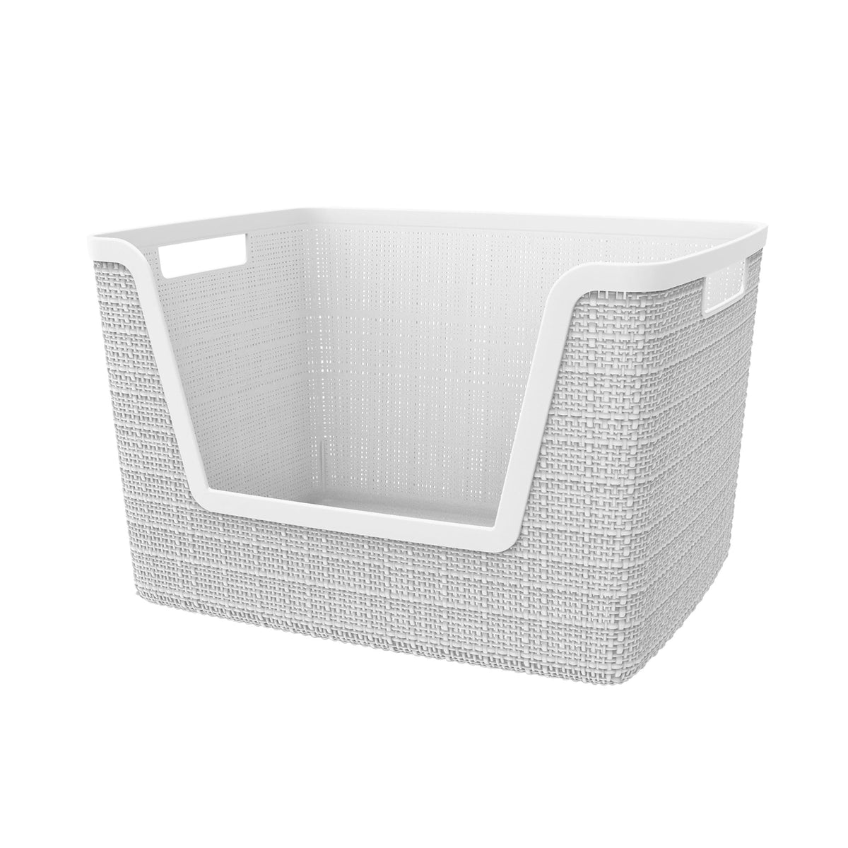 Set of 4 Large 18L Easy Access Jute Decorative Plastic Organization and Storage Baskets (4 Count)