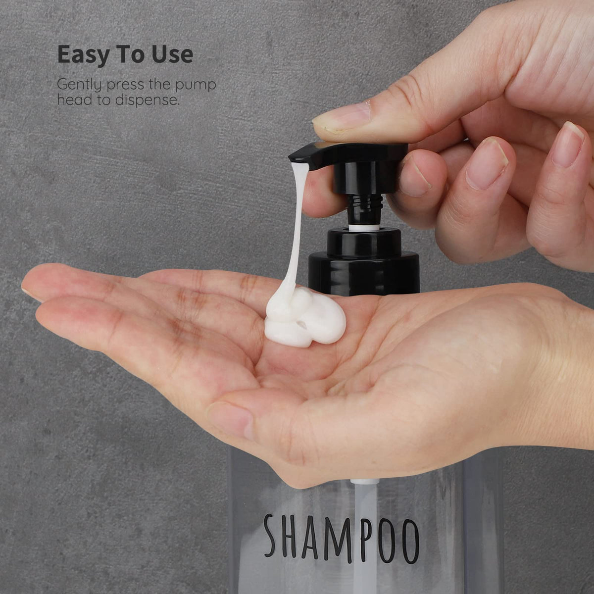 Clear Square Shampoo Bottles (3 Count)