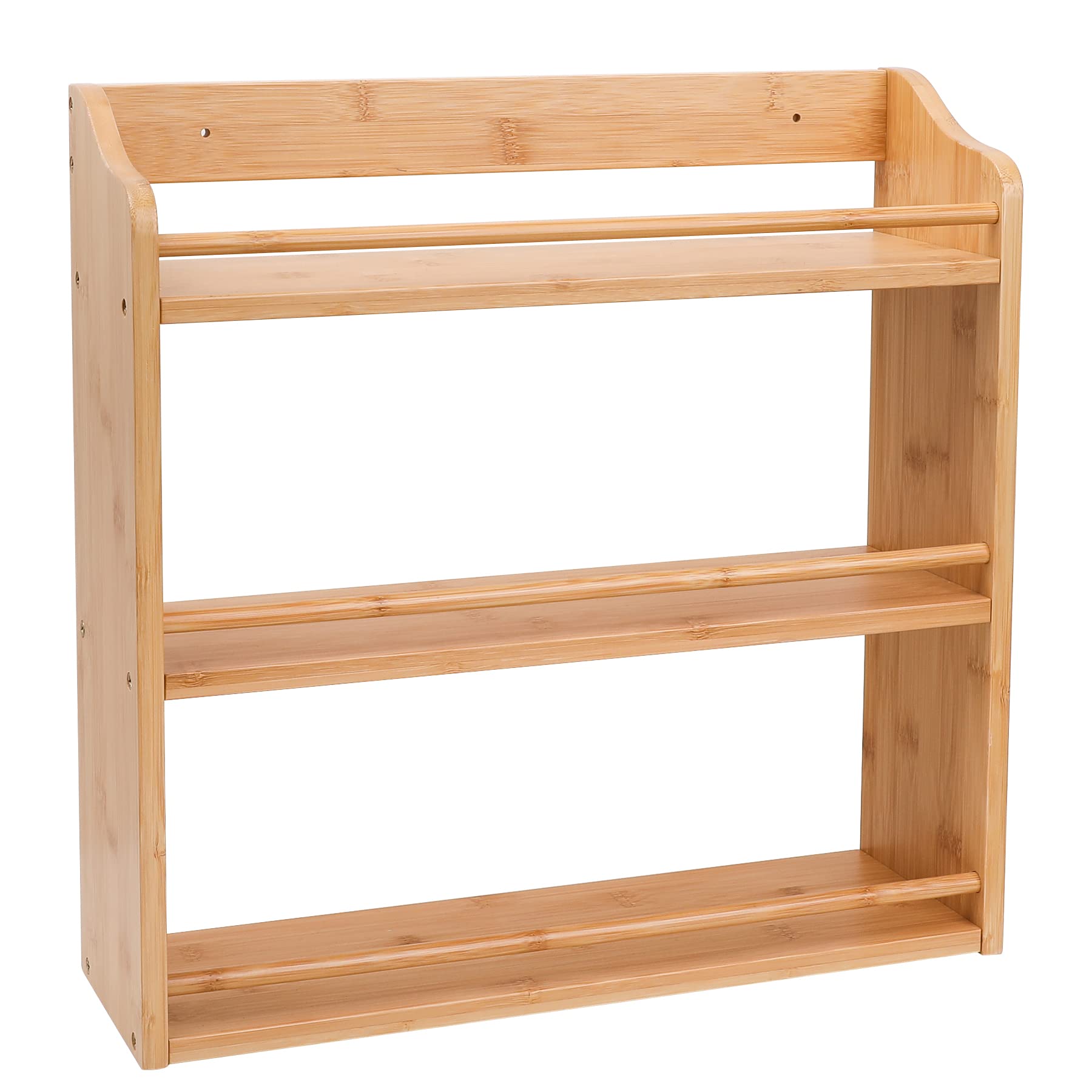 3 Tier Bamboo Spice Rack Wall Mount or Countertop