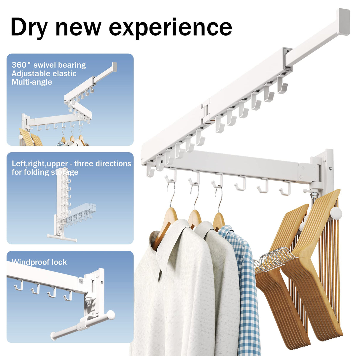 Drying Rack Wall Mounted Clothes Rack