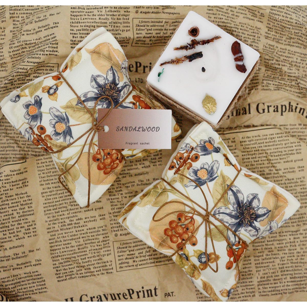 4 Pack Sandalwood Sachet Bags for Drawers and Closet (4 Count)