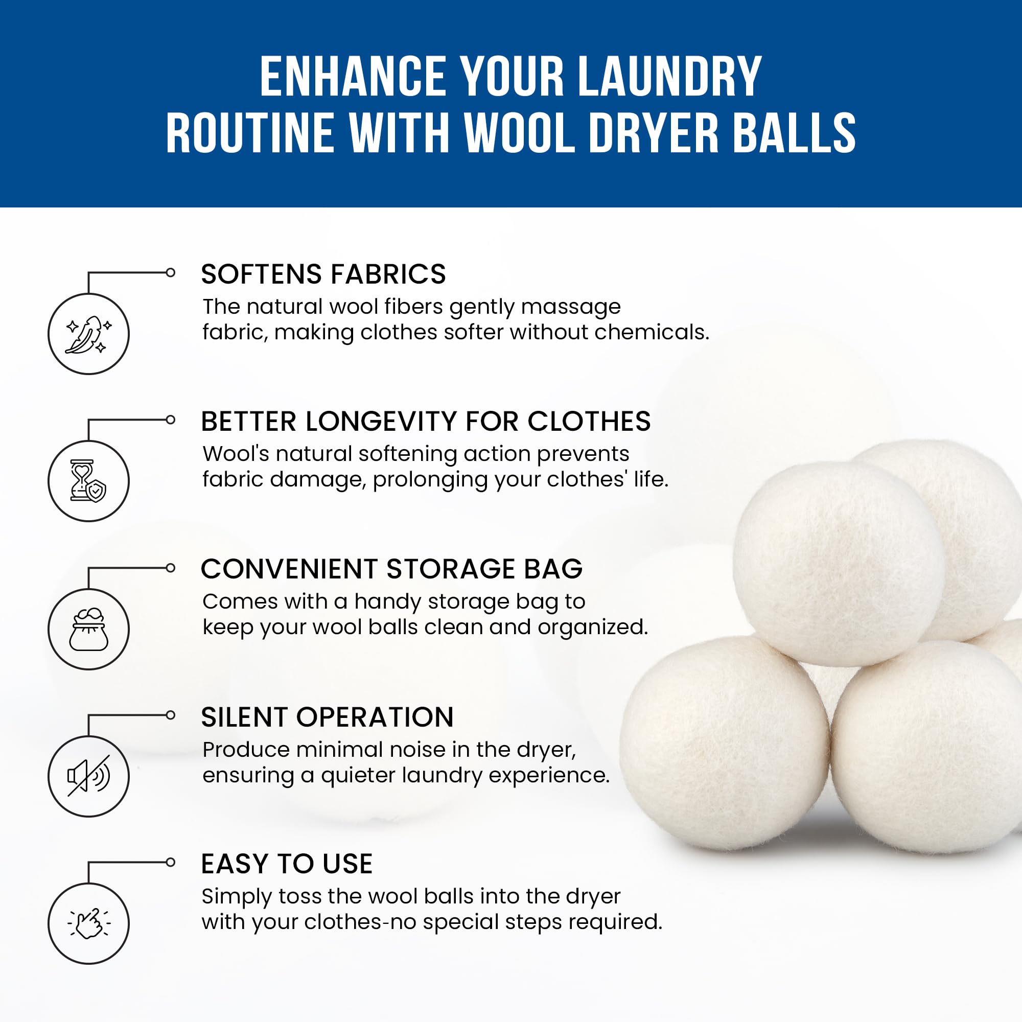 Quality Wool Dryer Balls (4 Count)