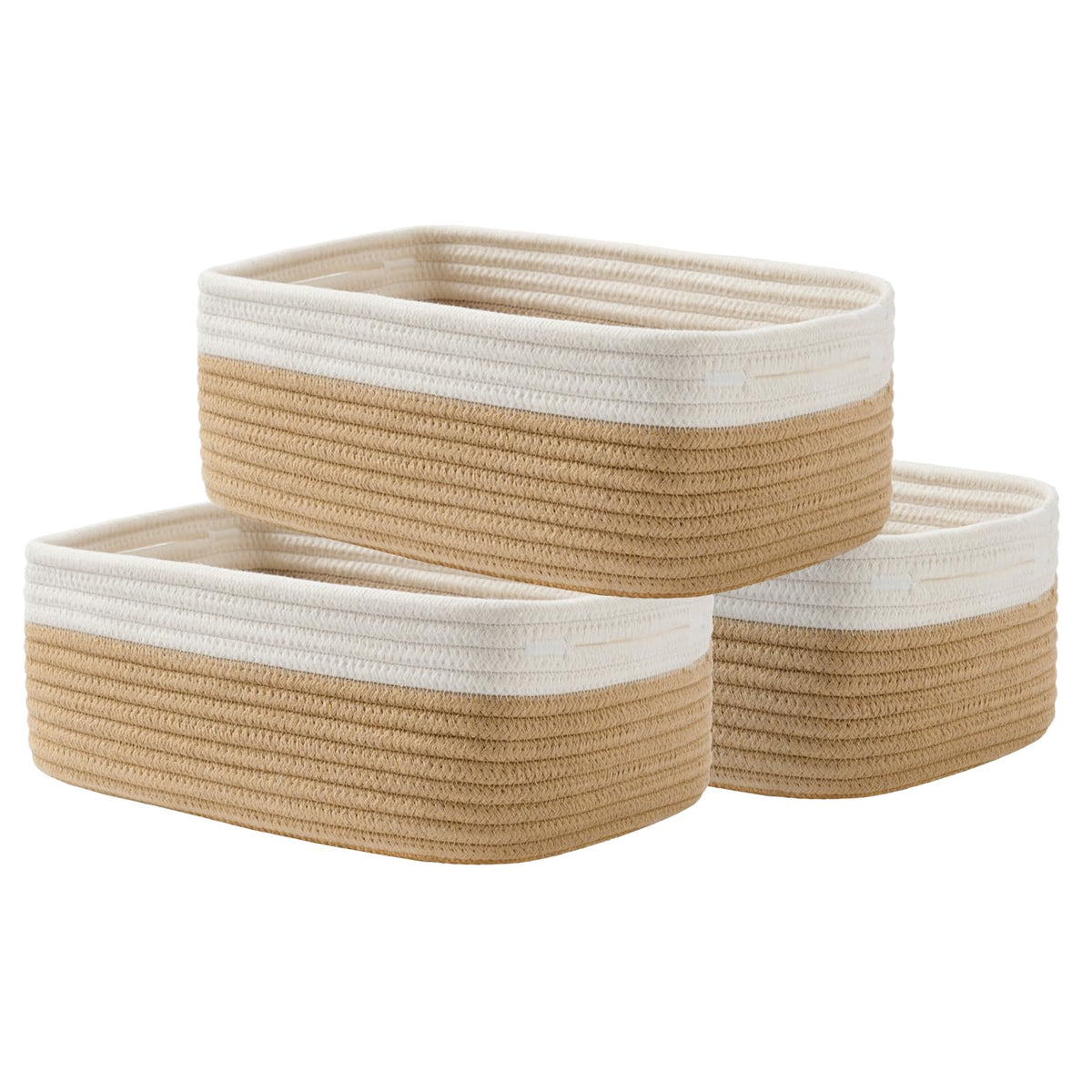 Small Woven Storage Basket for Organizing (3 Count)