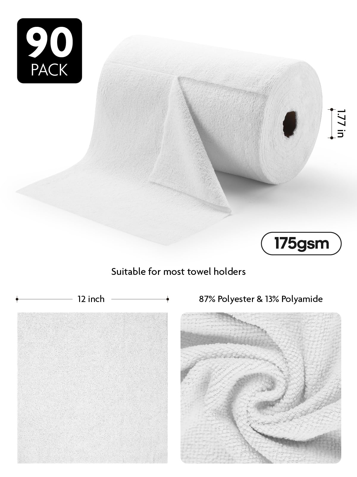 Microfiber Cleaning Cloth Roll (90 Count) - ModHome Supplies