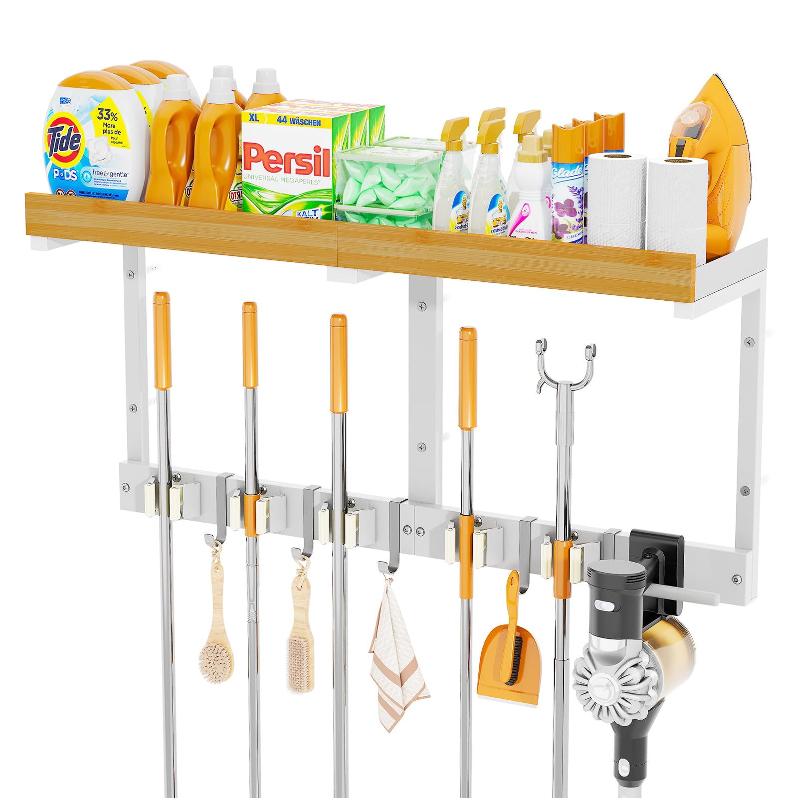 Broom and Mop Organizer Wall Hanging
