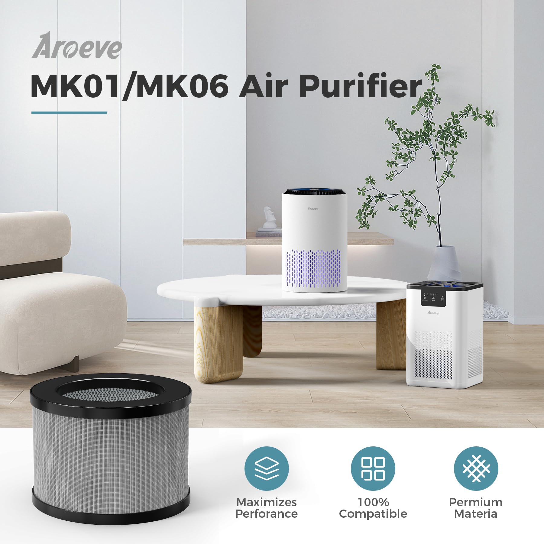 MK01A(MK01)&MK06A(MK06) Filter Replacement-Smoke Version(2 Pack) (2 Count)