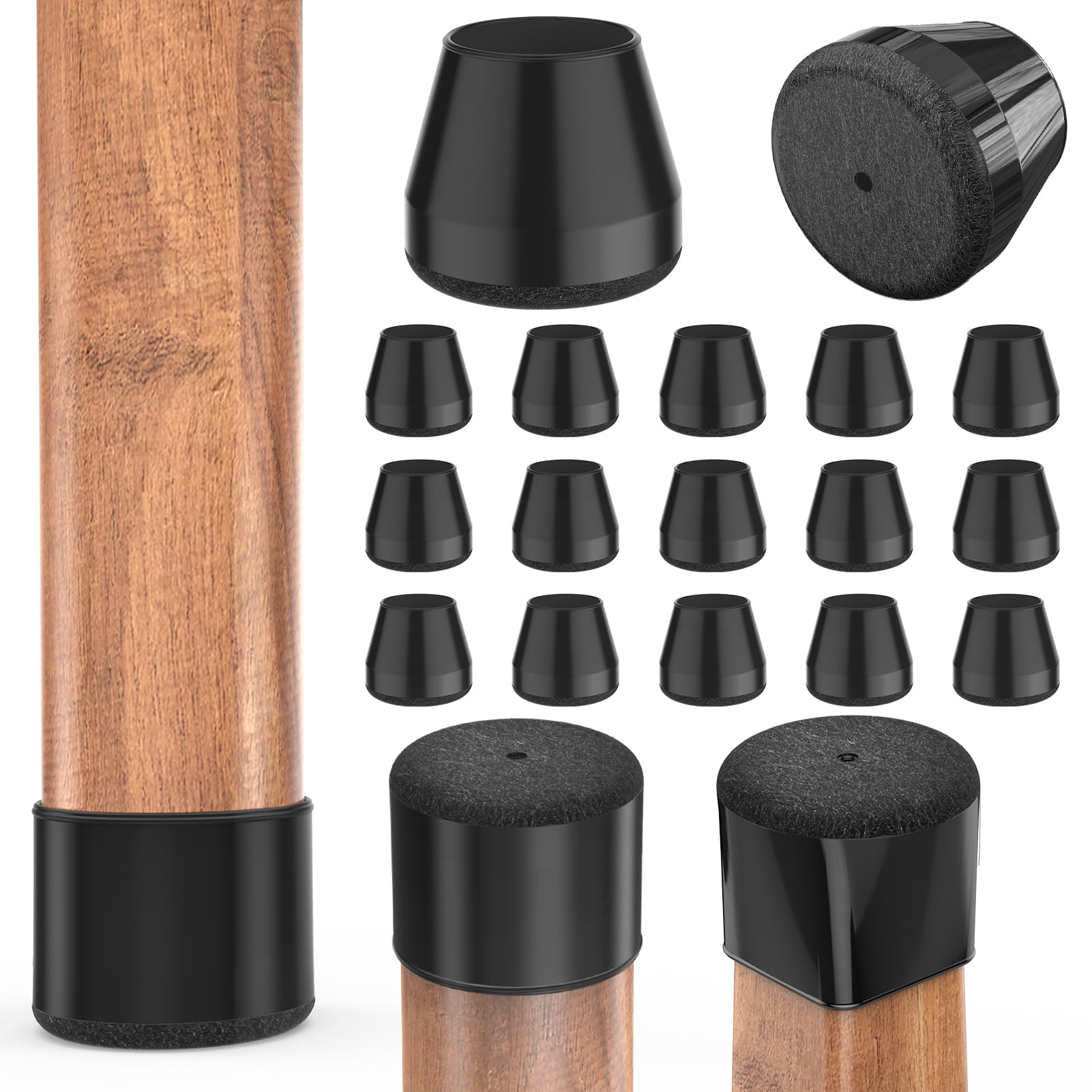 Chair Leg Protectors for Hardwood Floors (24 Count)