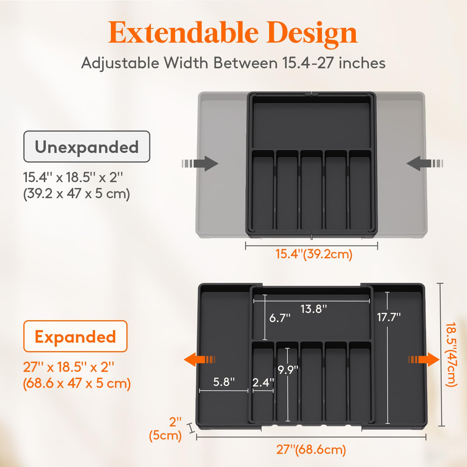 Extra Large Silverware Drawer Organizer