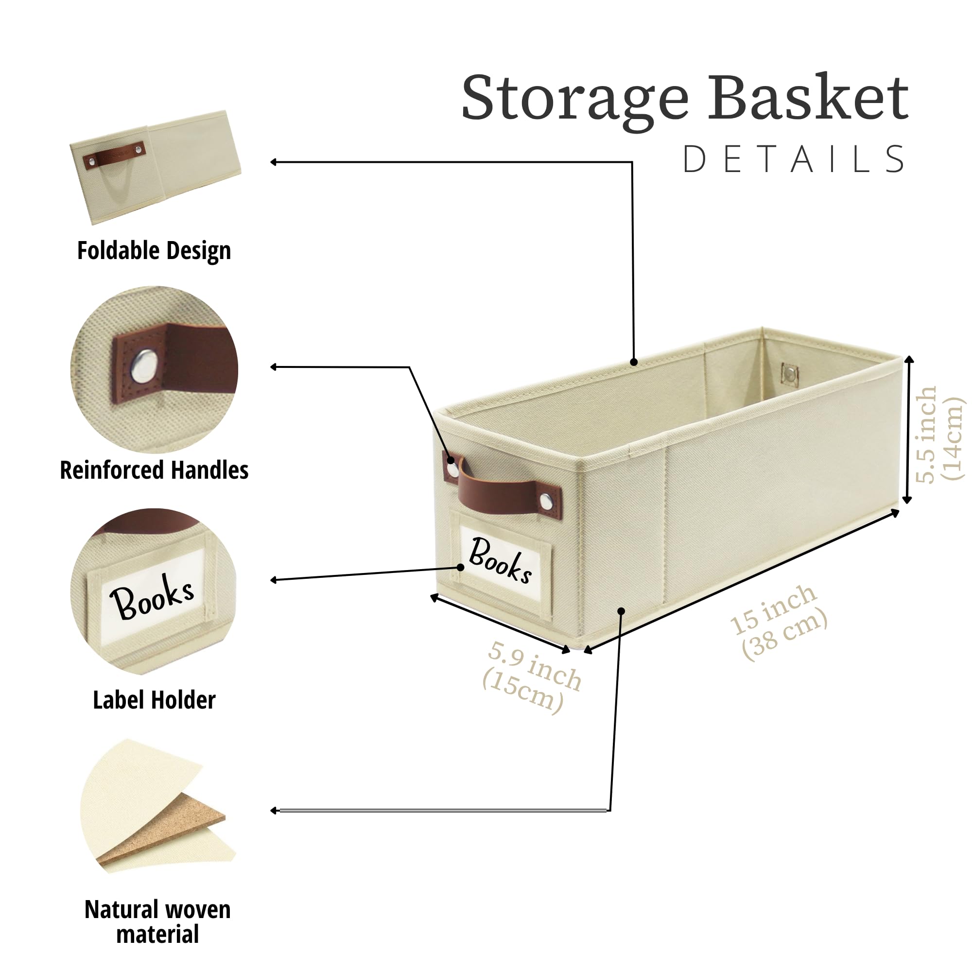 Narrow Storage Bins (4 Count)