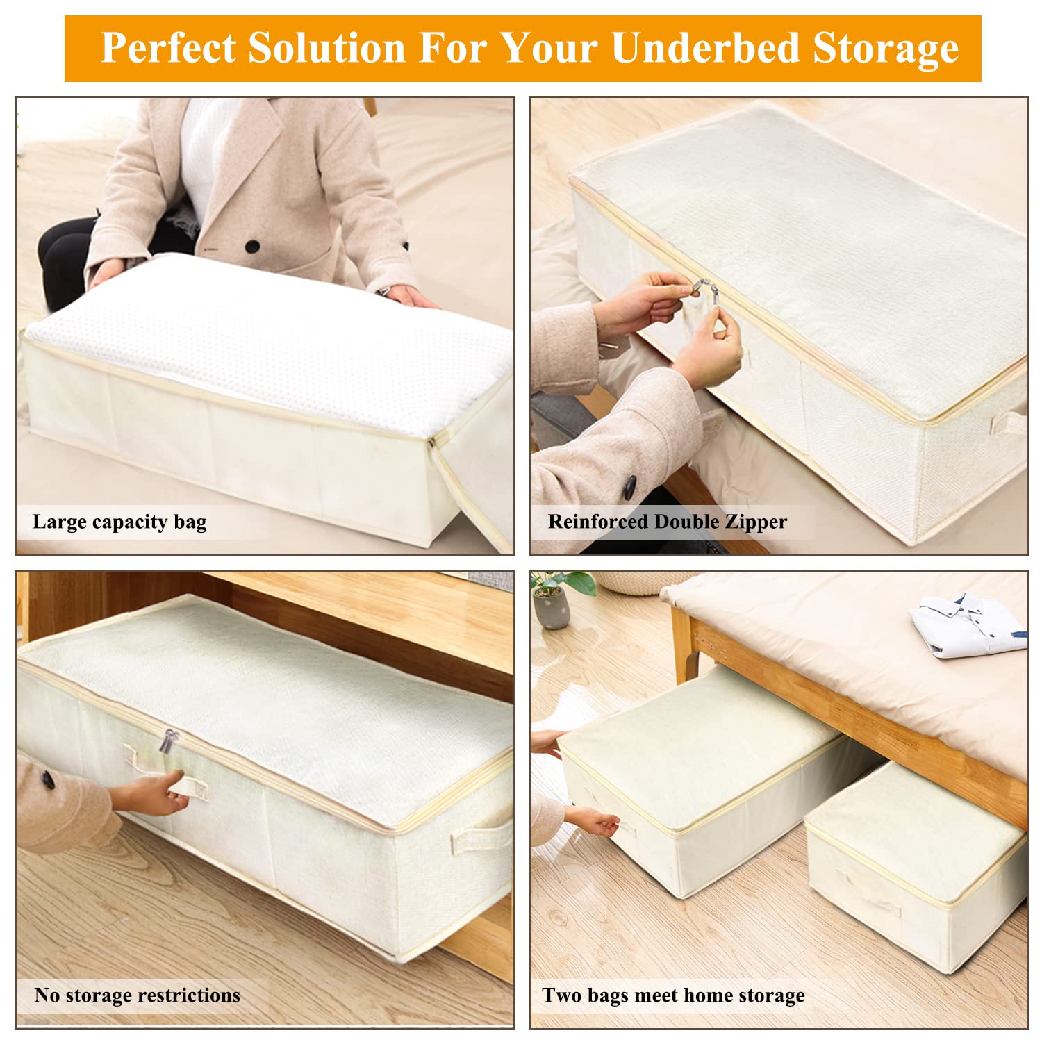 6 inch Tall Sturdy Under Bed Storage Box (2 Count)