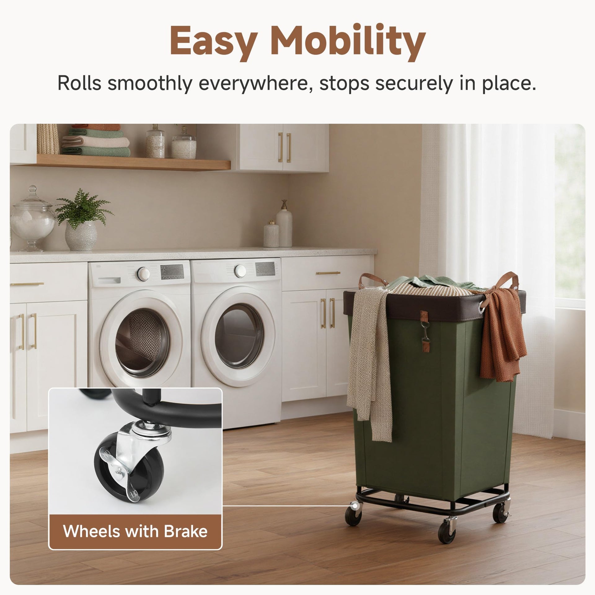 160L Laundry Basket with Wheels