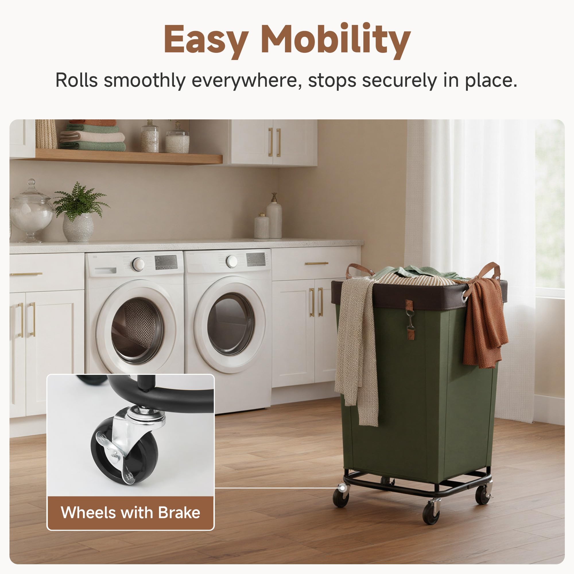 160L Laundry Basket with Wheels