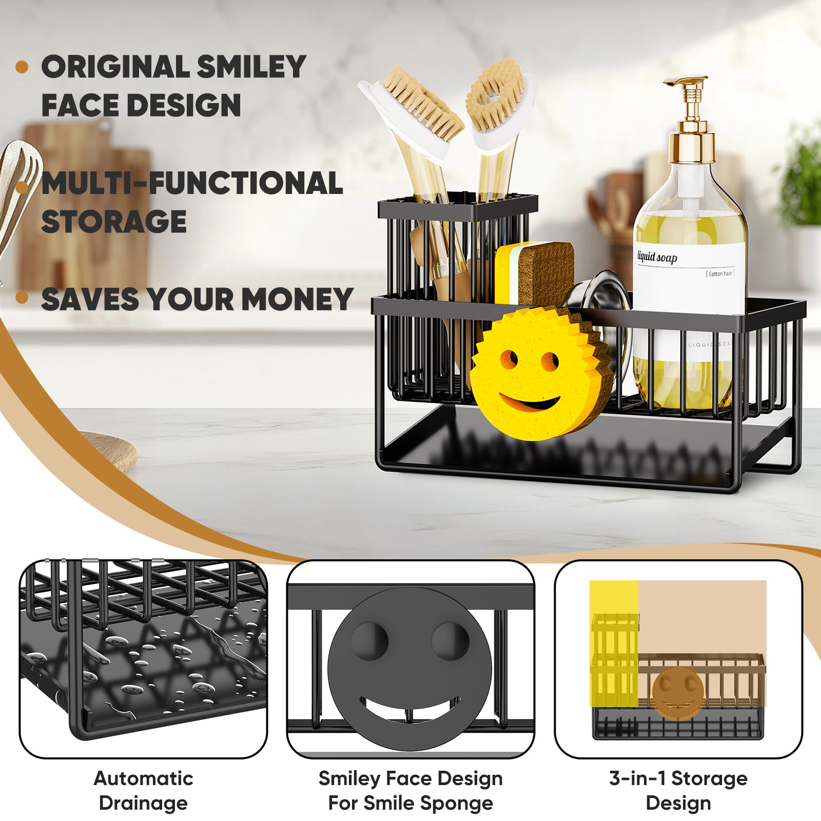 Sponge Holder for Kitchen Sink