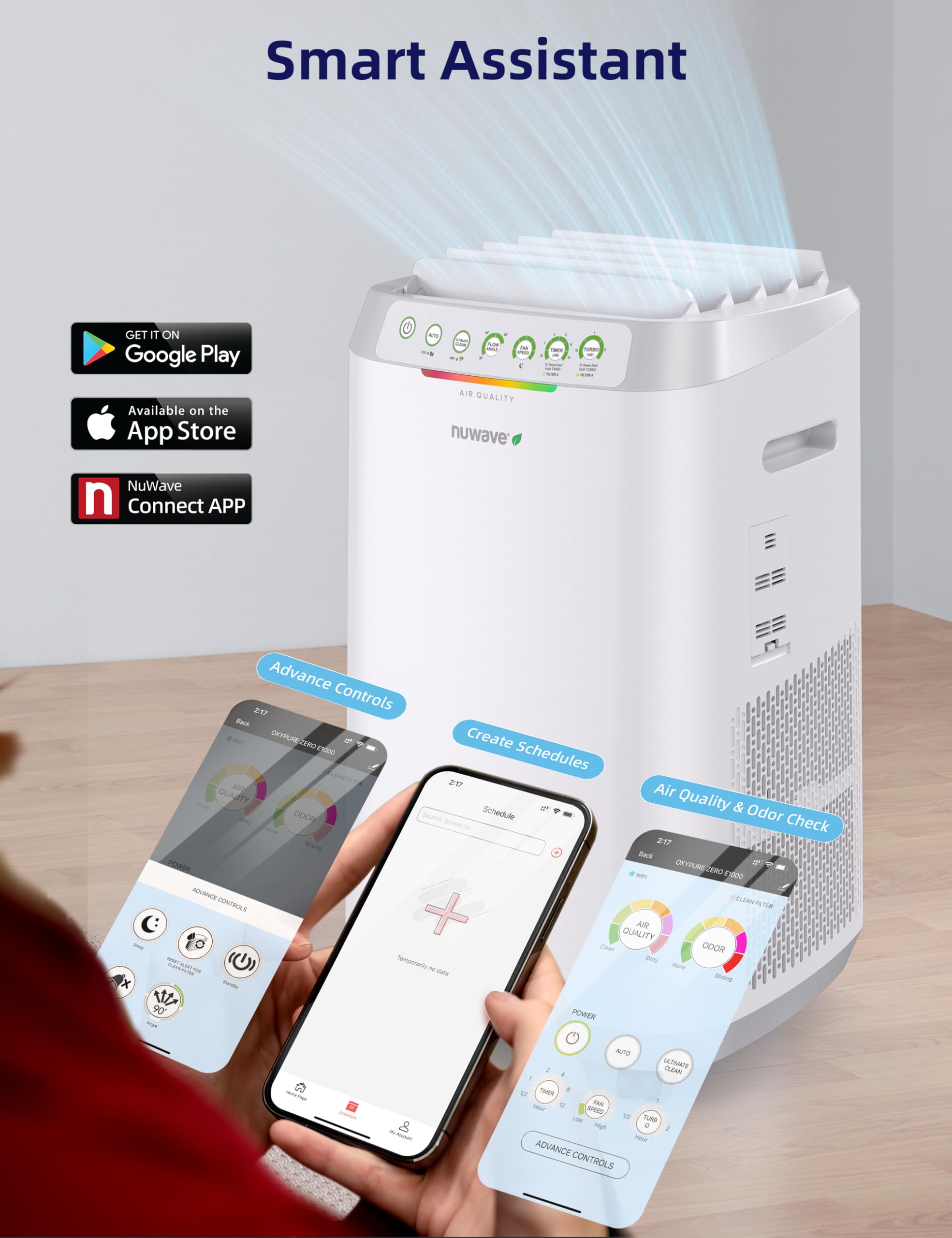 OxyPure ZERO Air Purifier with Washable & Reusable Bio Guard Filters