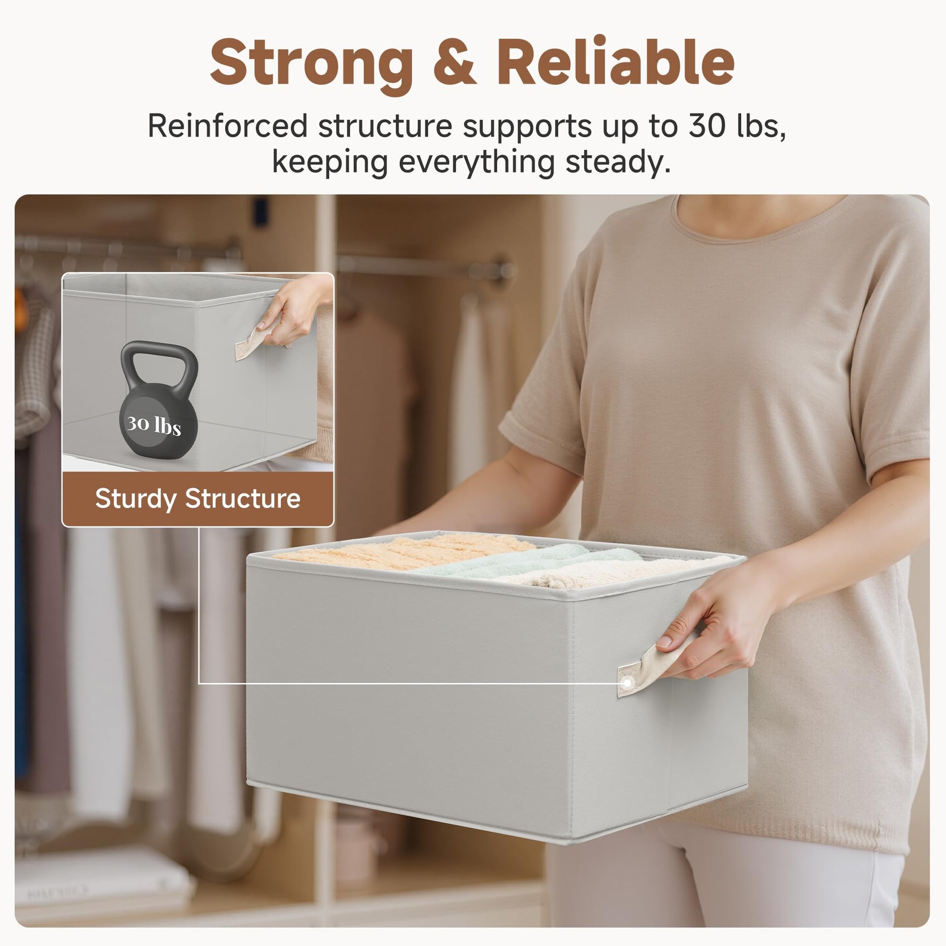 Closet Storage Bins (3 Count)