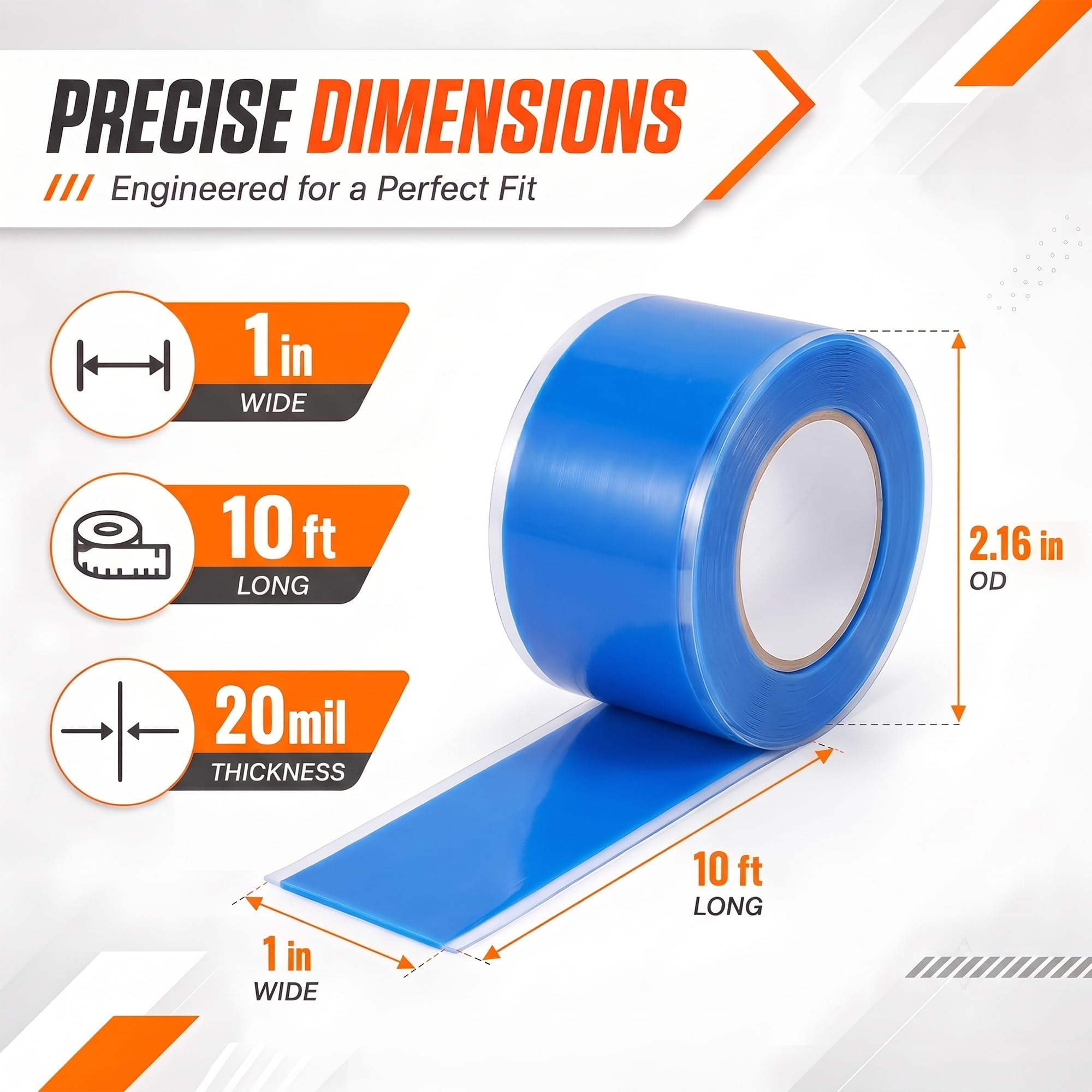Self Amalgamating Tape Self Fusing Silicone Rubber 1 In x 10 Ft 4 Rolls (40 Foot)