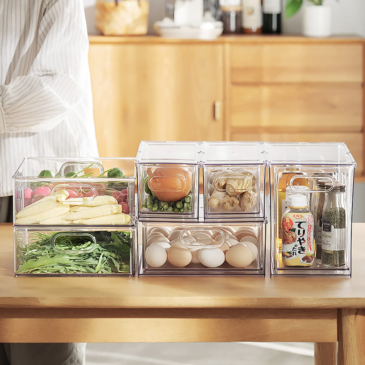 2Pack Stackable Fridge Drawers Pull (2 Count)