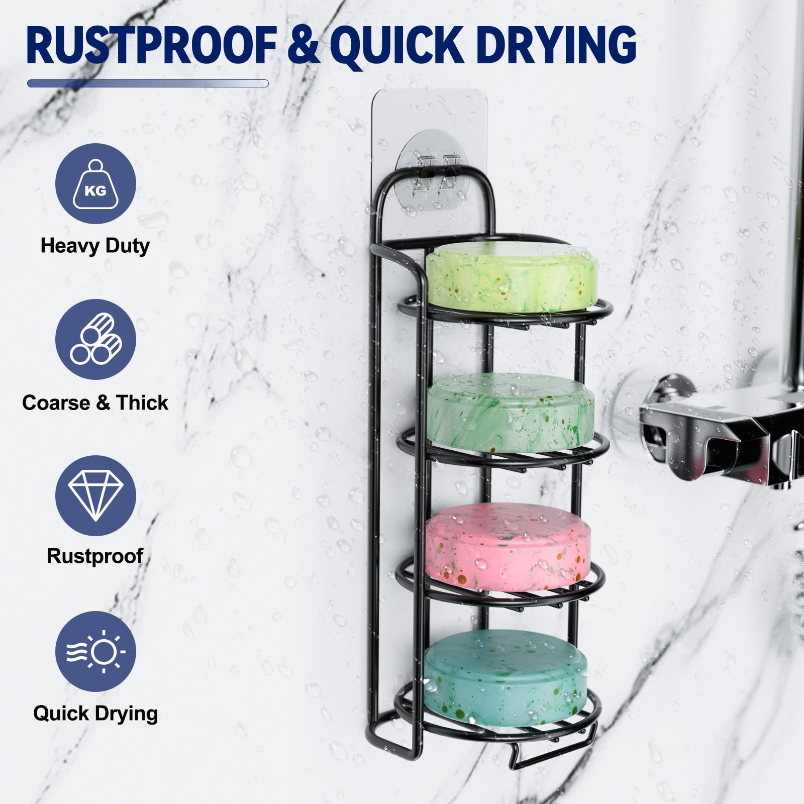 4 Tier Shower Soap Shampoo Bar Holder (4 Count)