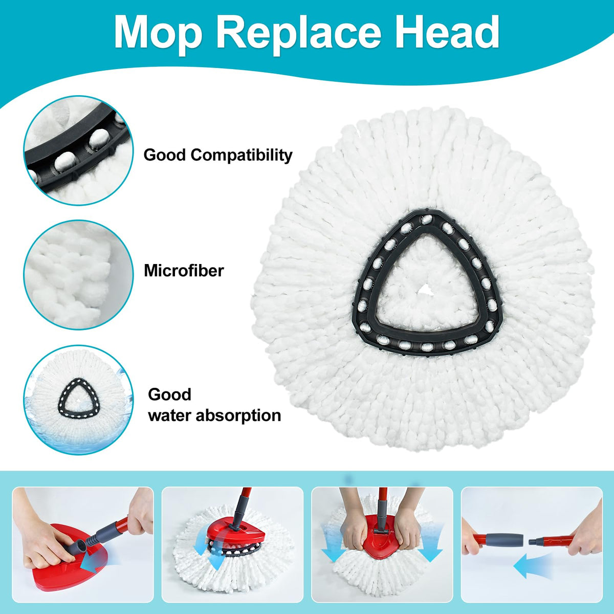 Spin Mop Replace Head (5 Count)