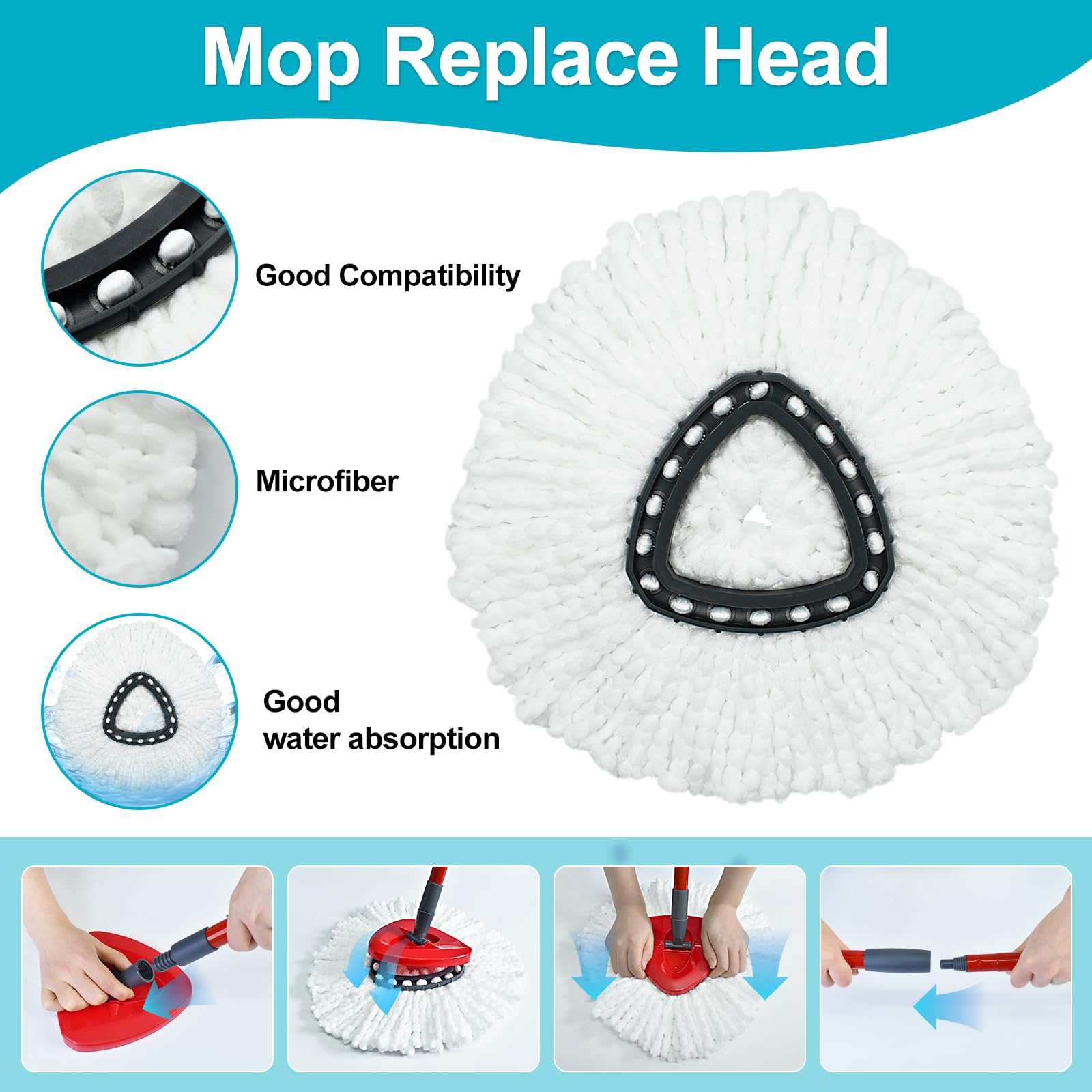 Spin Mop Replace Head (5 Count)