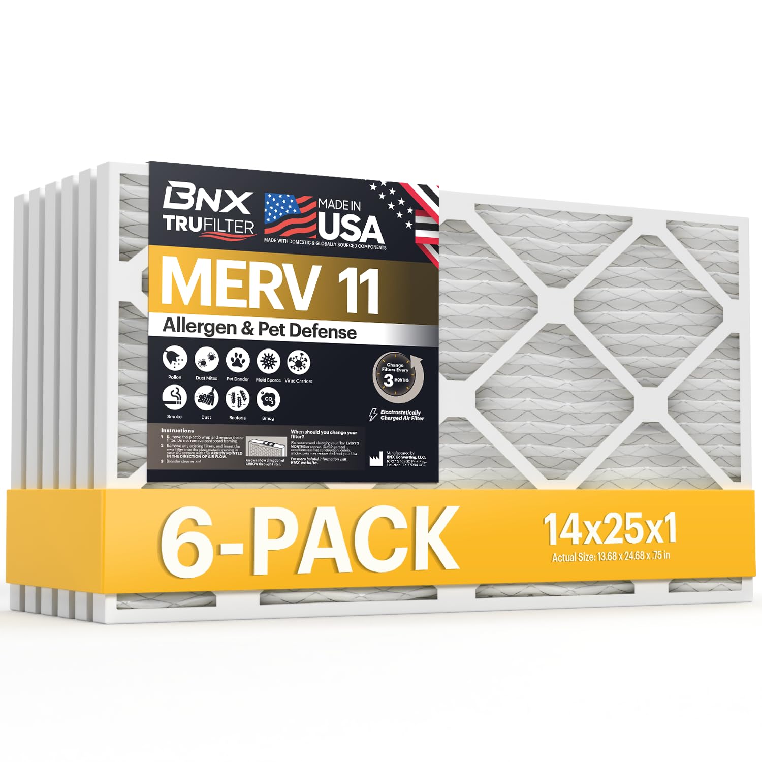 TruFilter 14x25x1 Air Filter MERV 11 (6 Count)