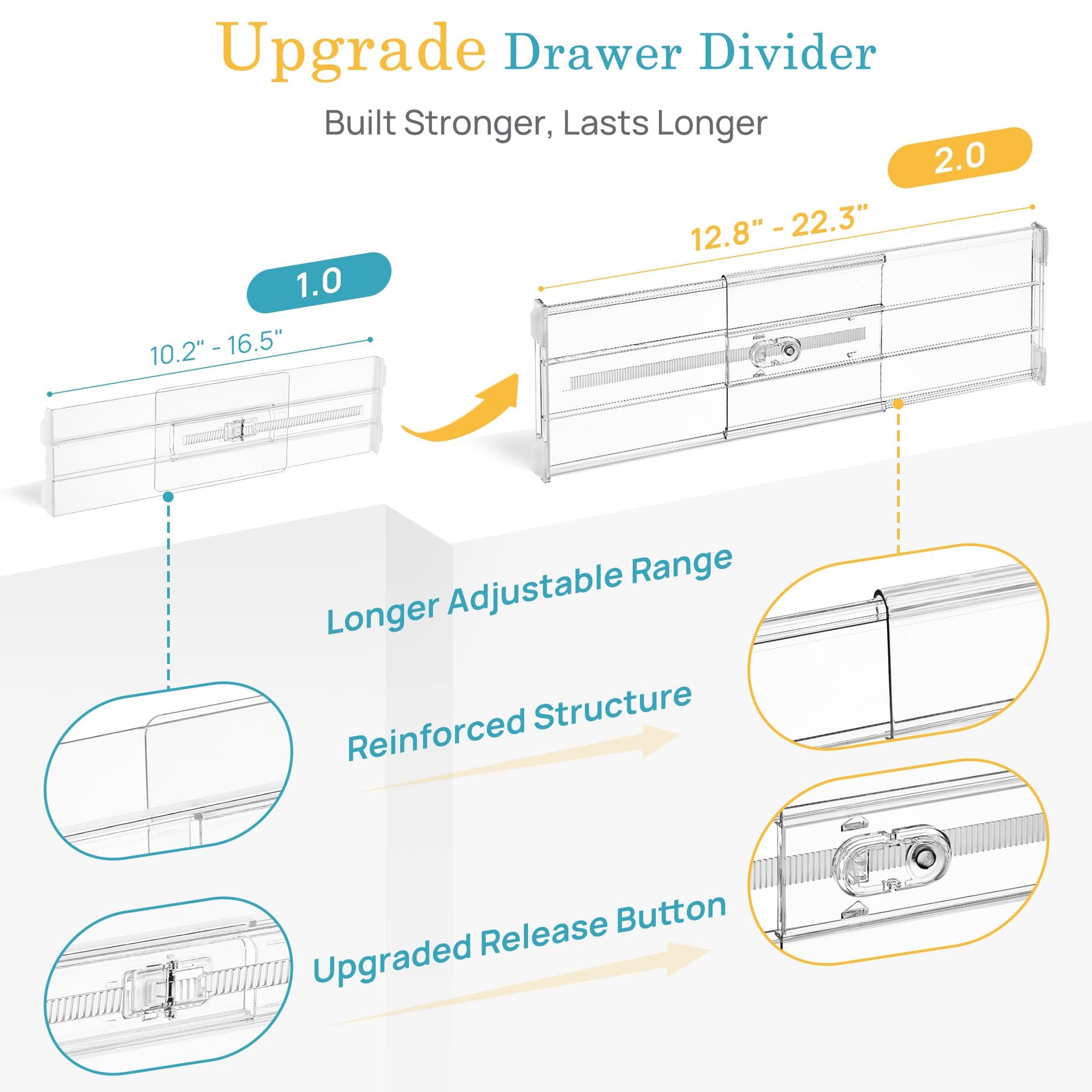 6" Tall Upgrade Drawer Dividers (8 Count)