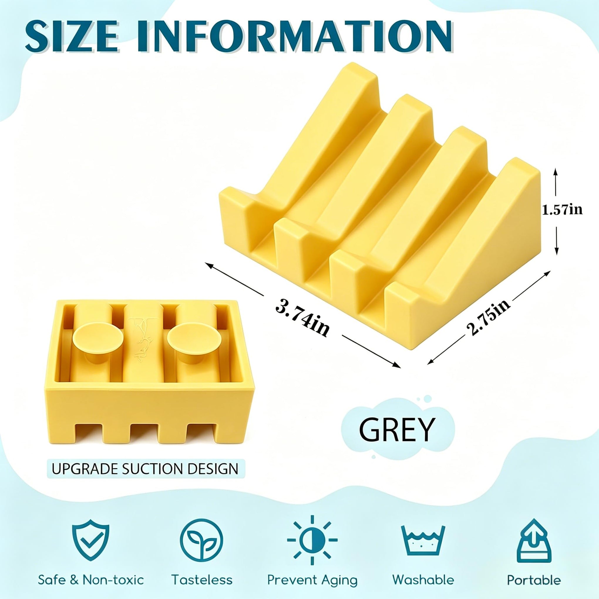 Silicone Soap Dish Self Draining with Suction Cups
