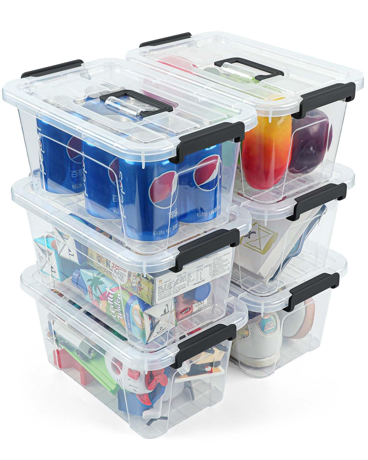 7Qt Clear Plastic Storage Bins with Lids (6 Count)