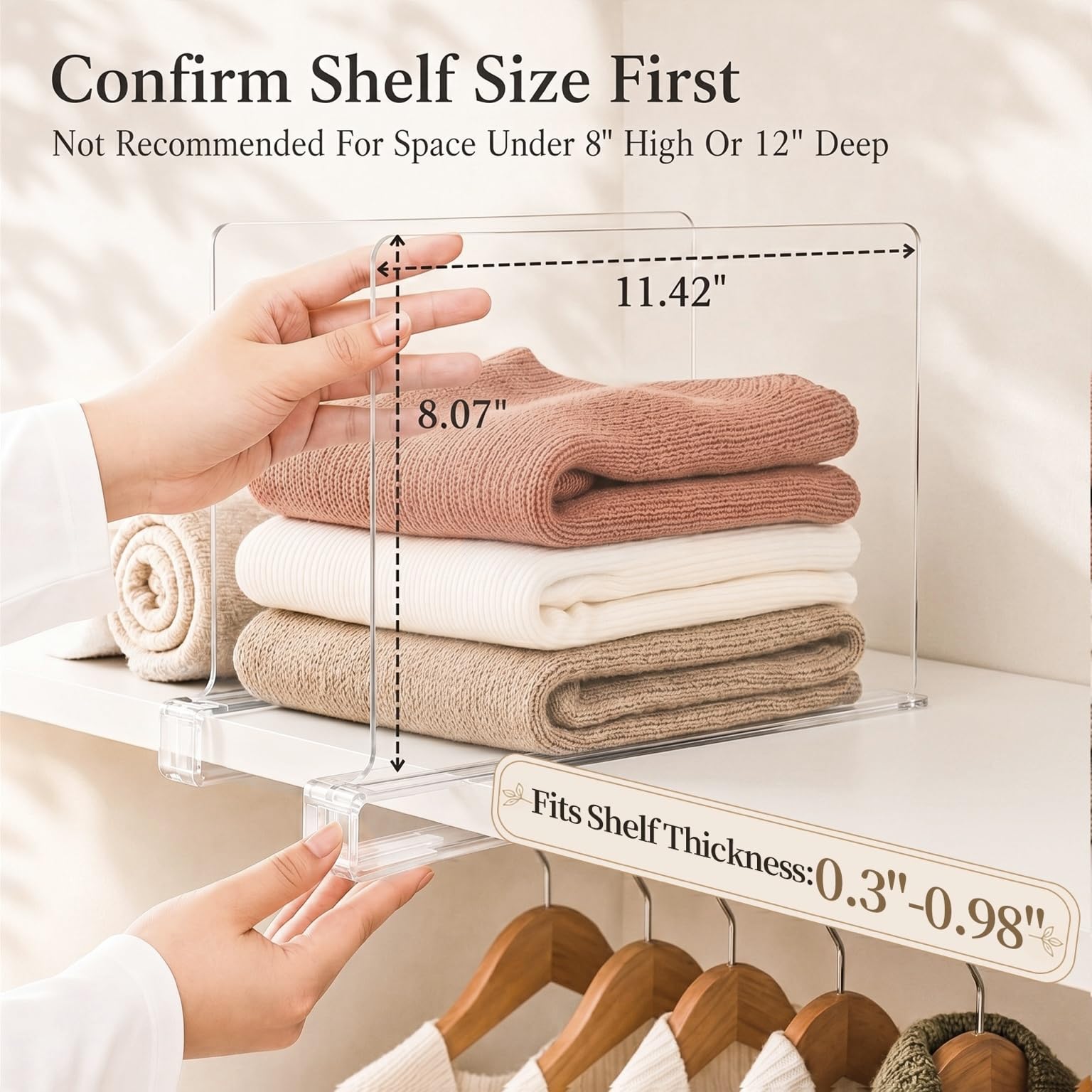 Shelf Dividers Purse Organizer for Closet (16 Count)