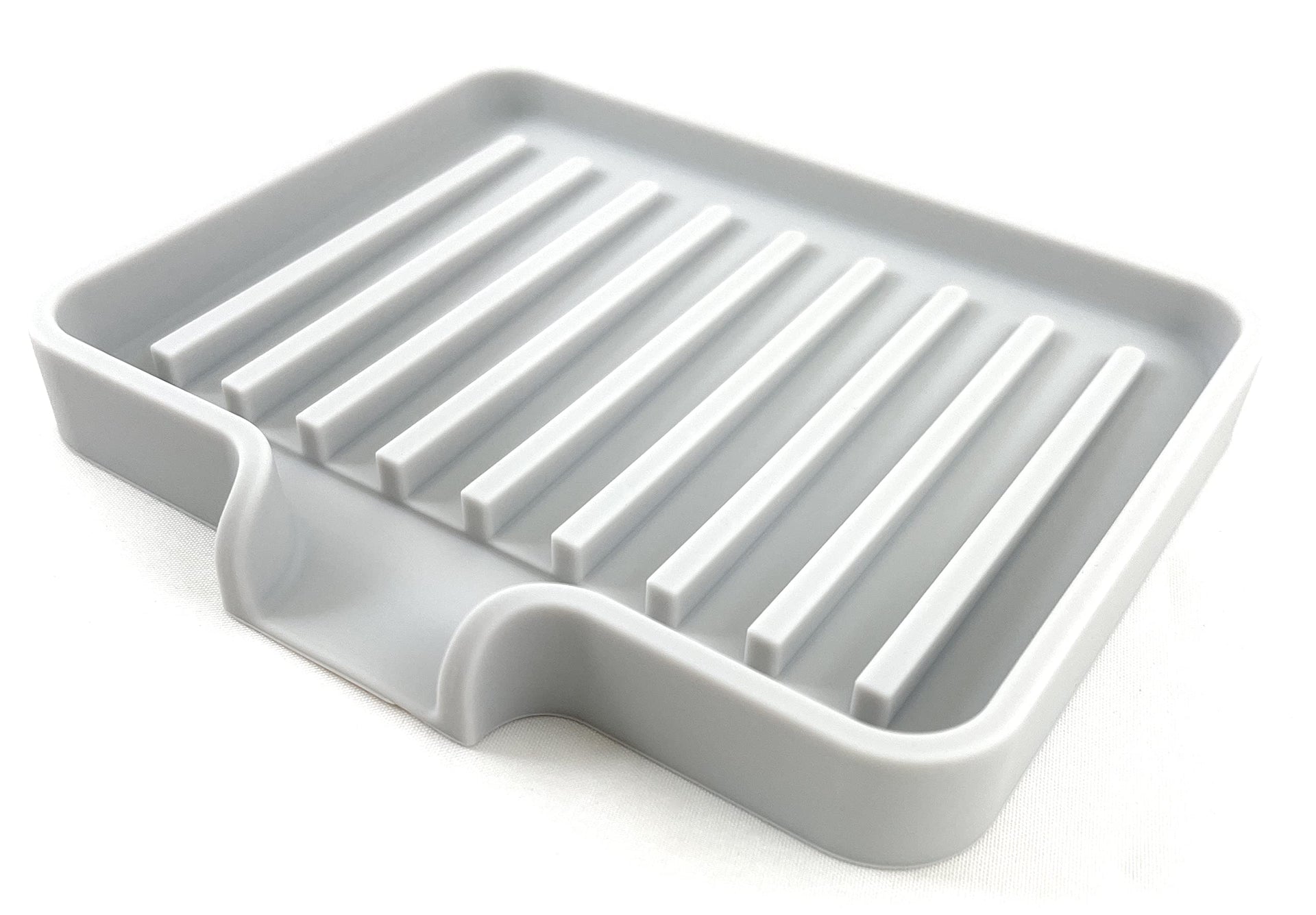 Silicone Soap Dish Tray and Sponge Holder with Drain Chute (2 Count)